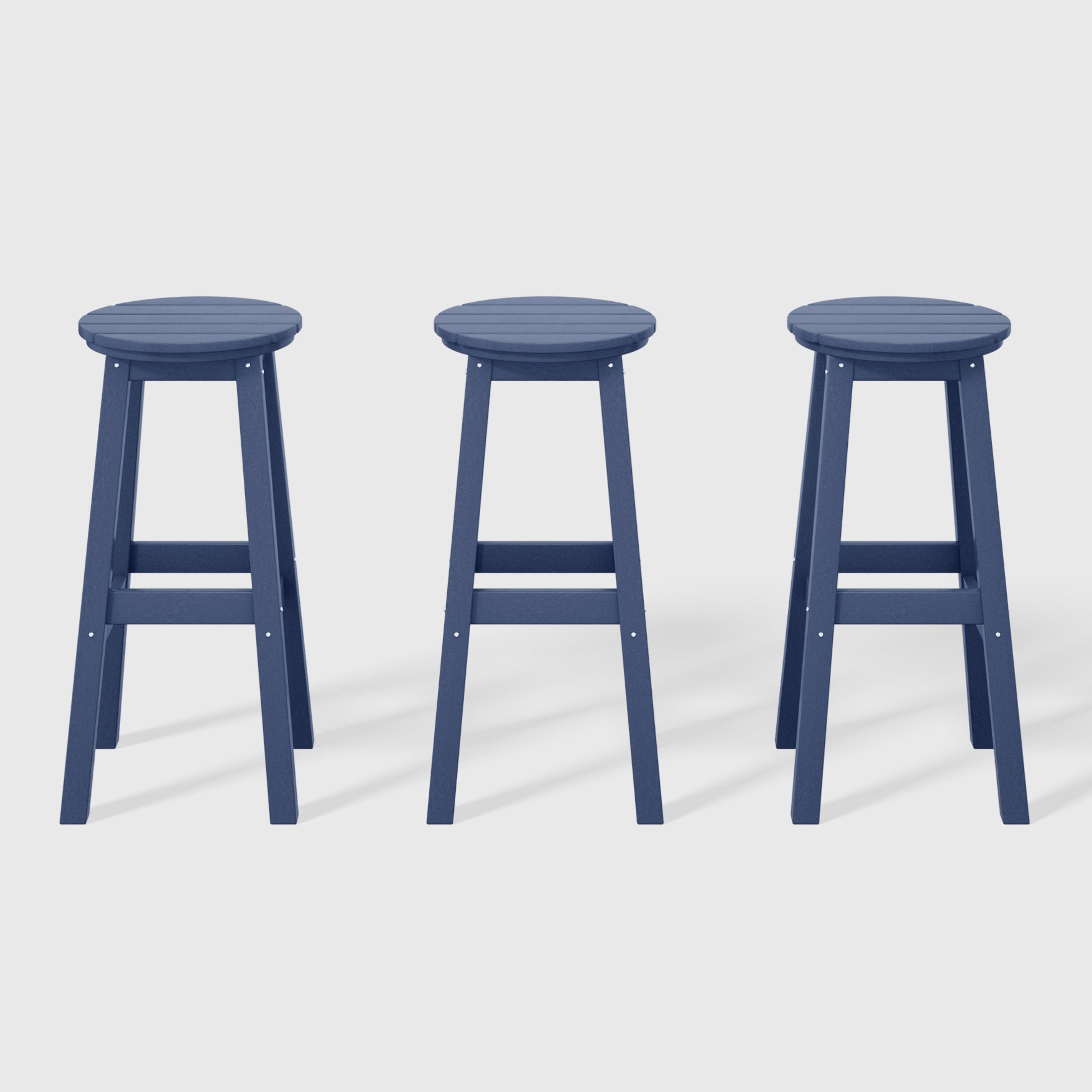 Paradise 29" HDPE Outdoor Patio Round Bar Stool Set of 3