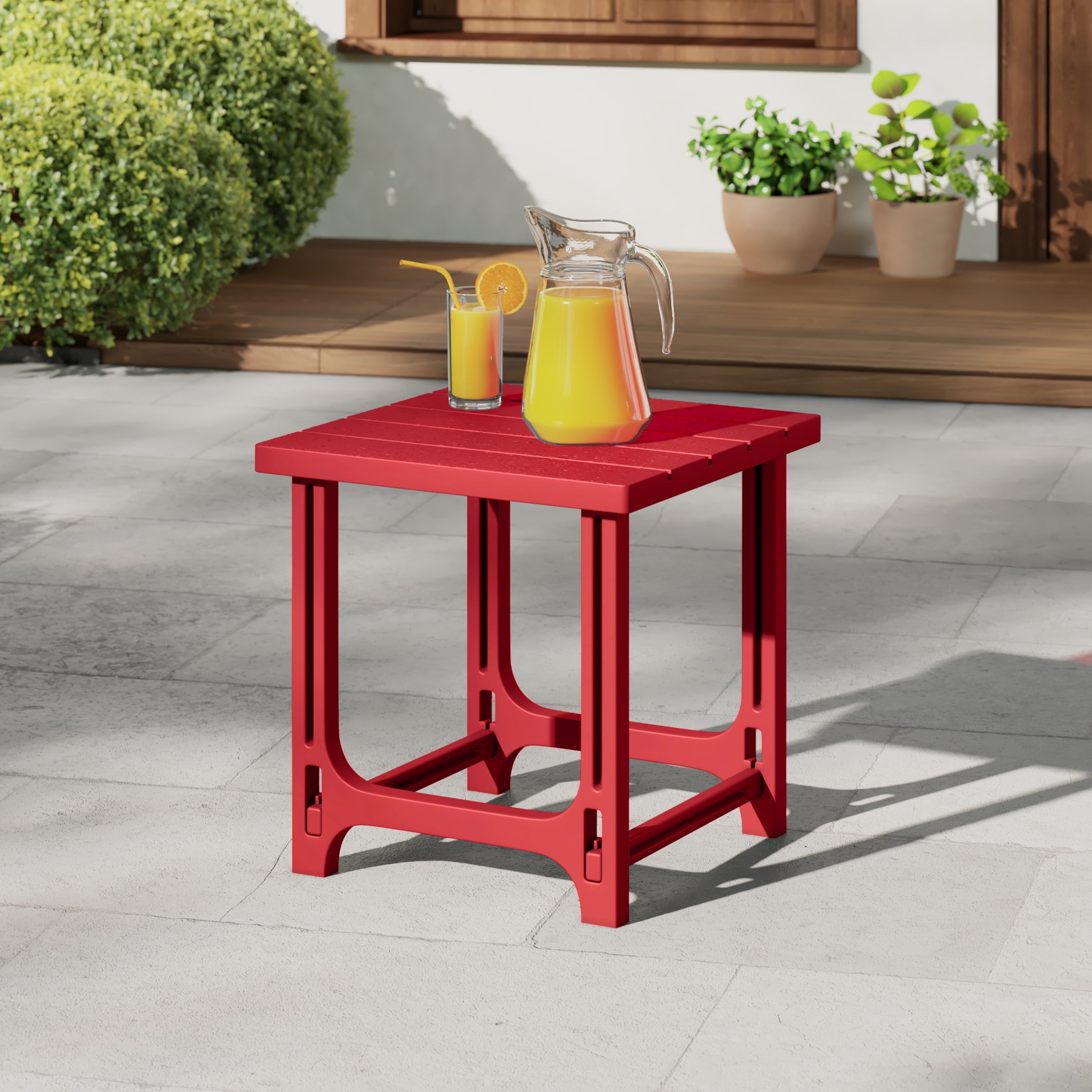 Cayman Outdoor 18" HDPE Square Adirondack Patio Side Table