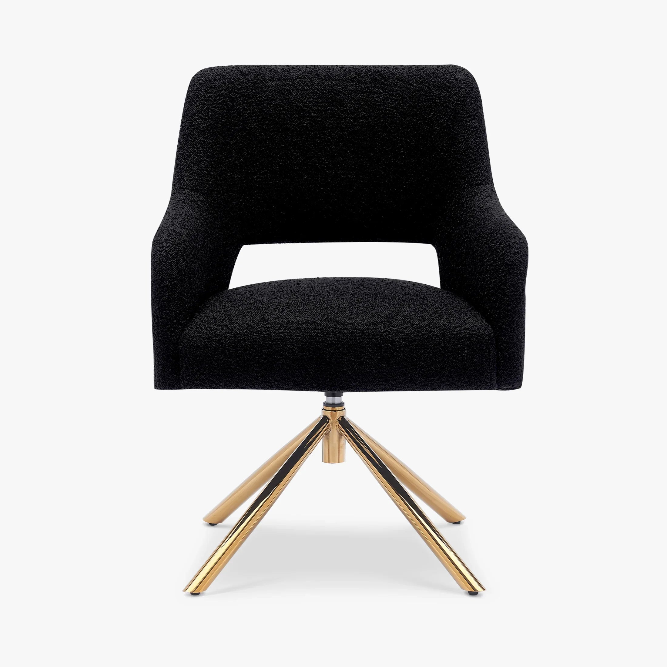 Amélie Mid-Century Modern Wide Boucle Swivel Vanity Chair