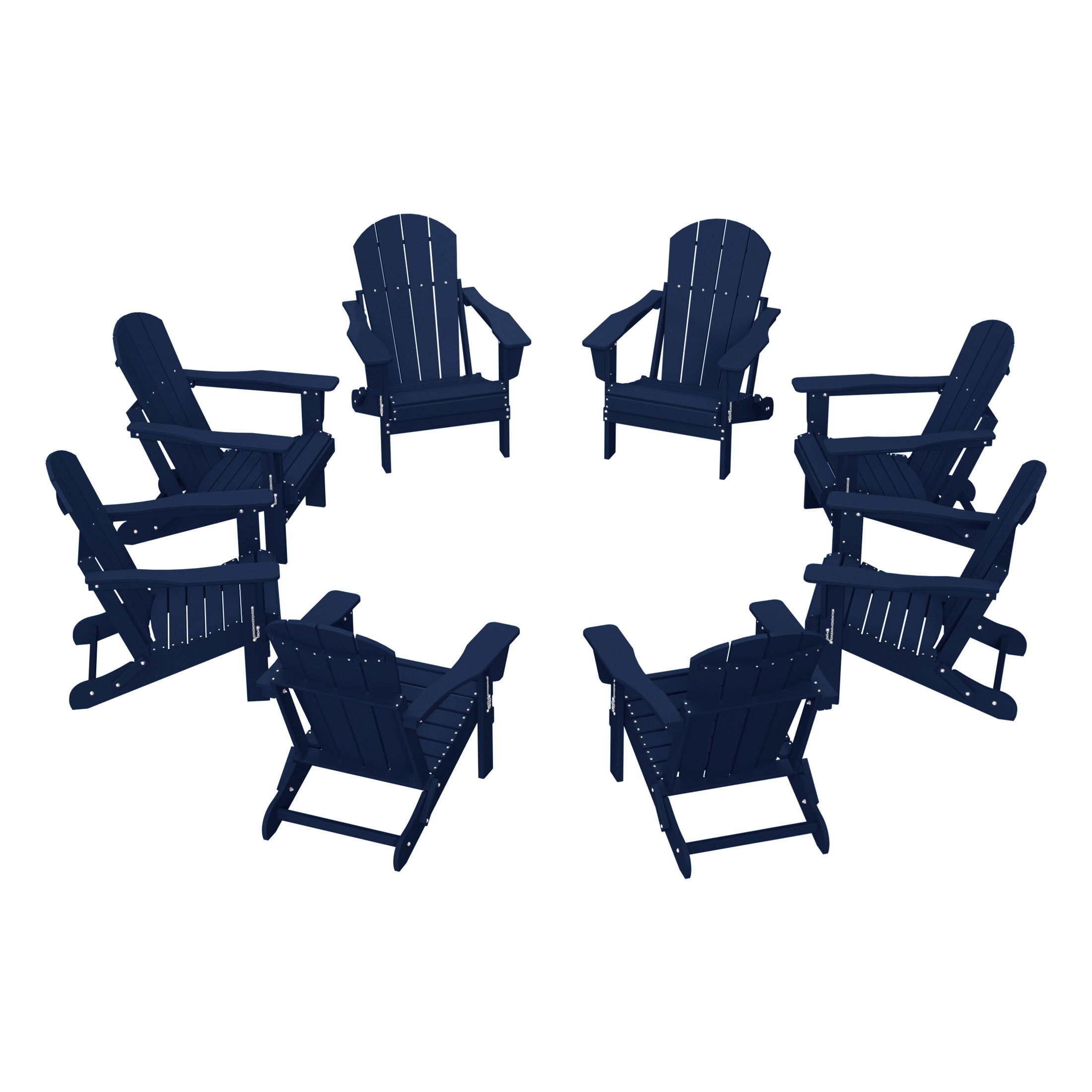 Paradise Outdoor Folding Poly Adirondack Chair (Set of 8)