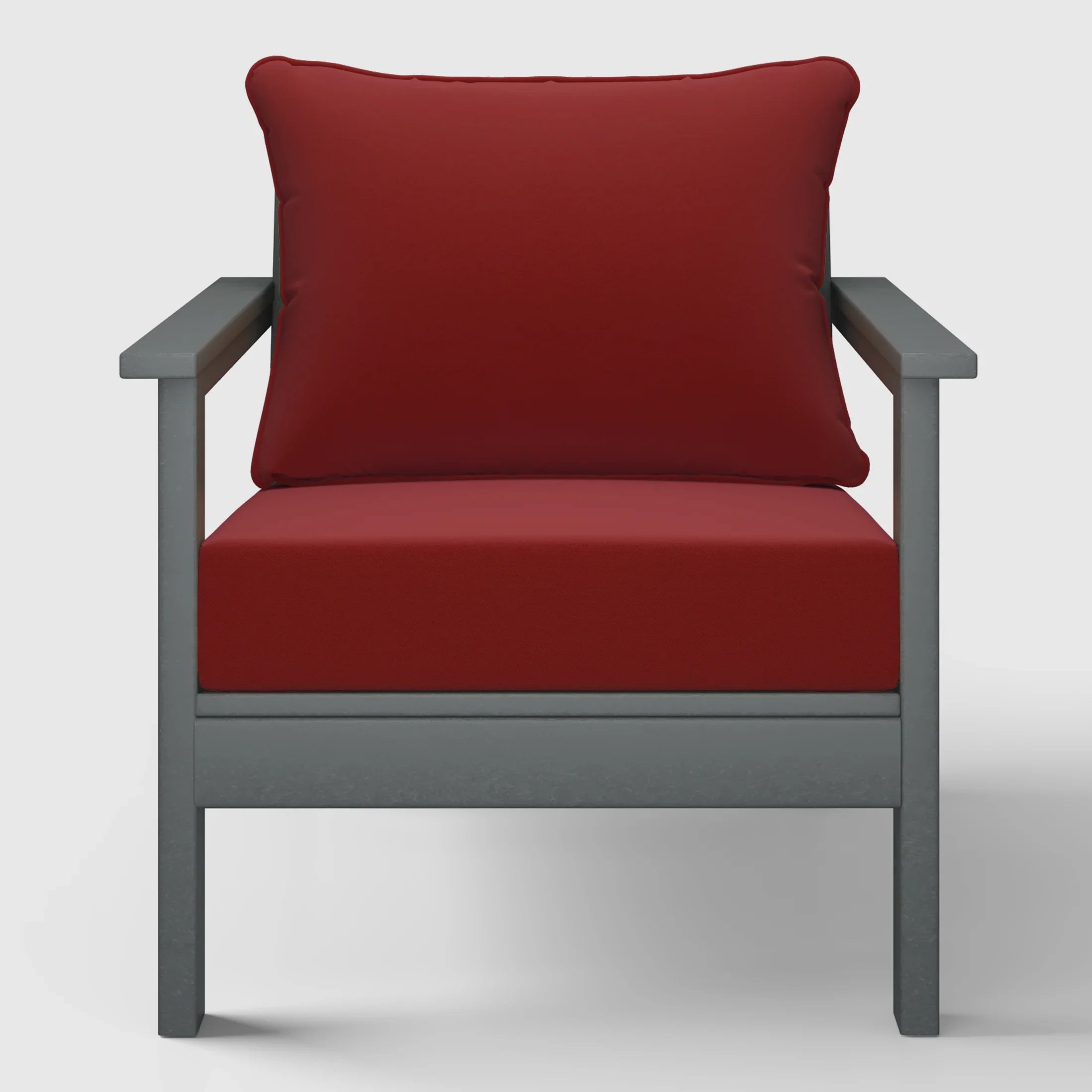 Portsmouth Outdoor Modern HDPE Patio Club Chair with Deep Seat Cushions