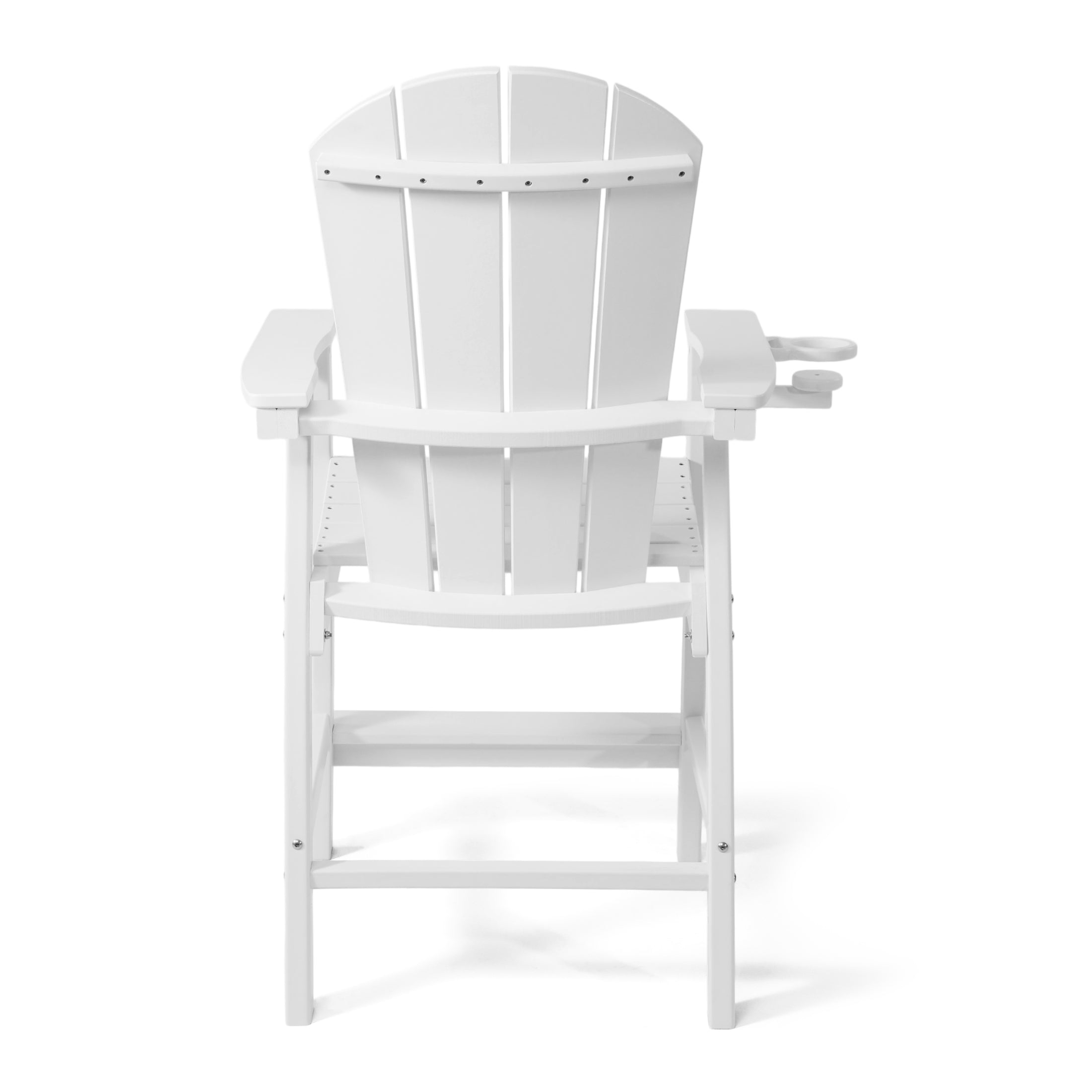 Paradise Outdoor HDPE Tall Adirondack Counter Height Bar Chair With Cup Holder