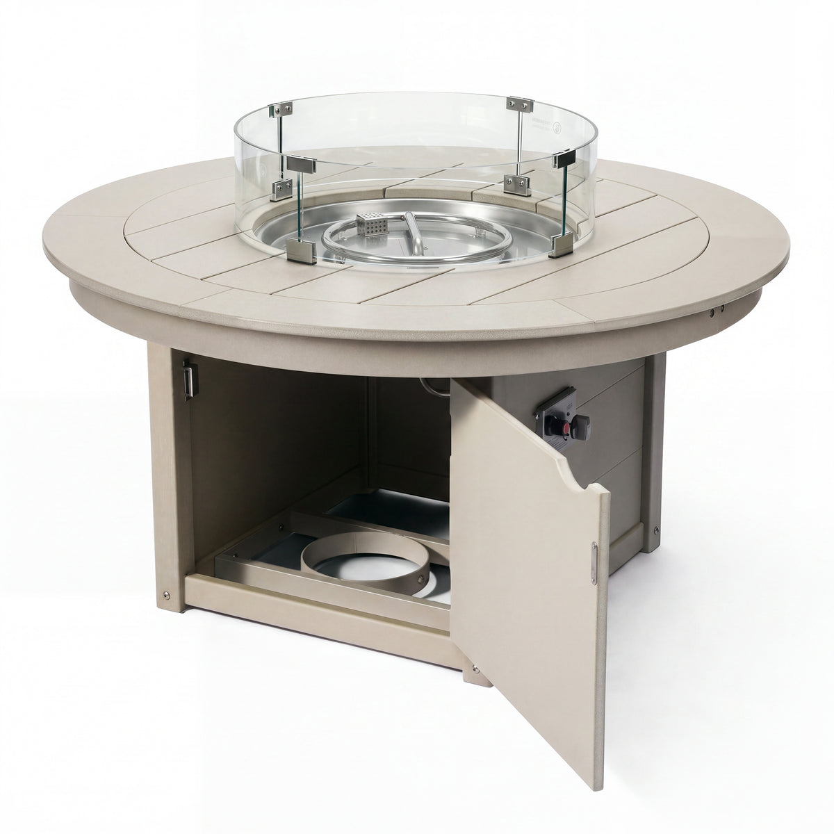 Sol 47" Modern Outdoor 55,000 BTU Patio Propane Round Fire Pit Table