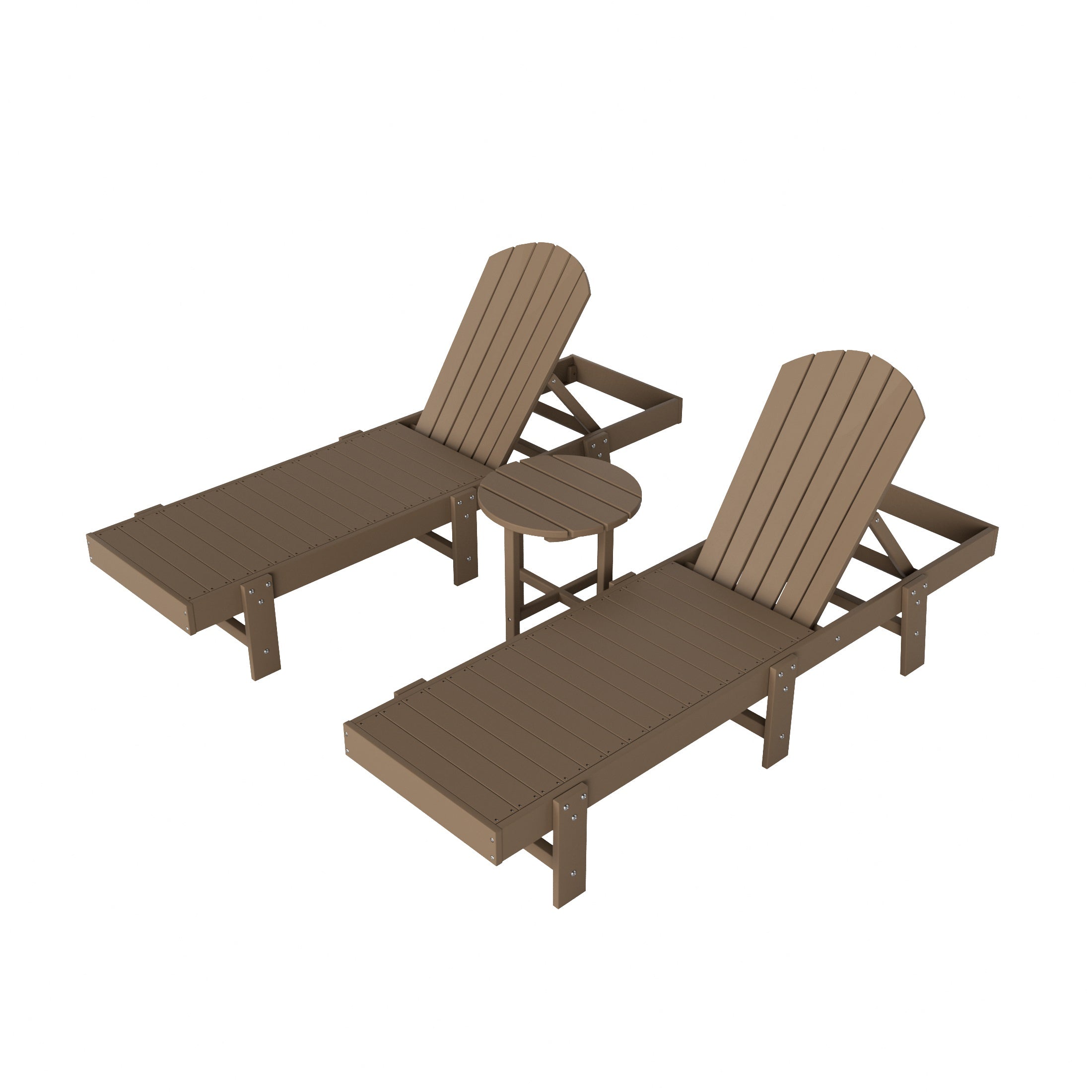 Portside 3 Piece Adirondack Poly Reclining Chaise Lounge