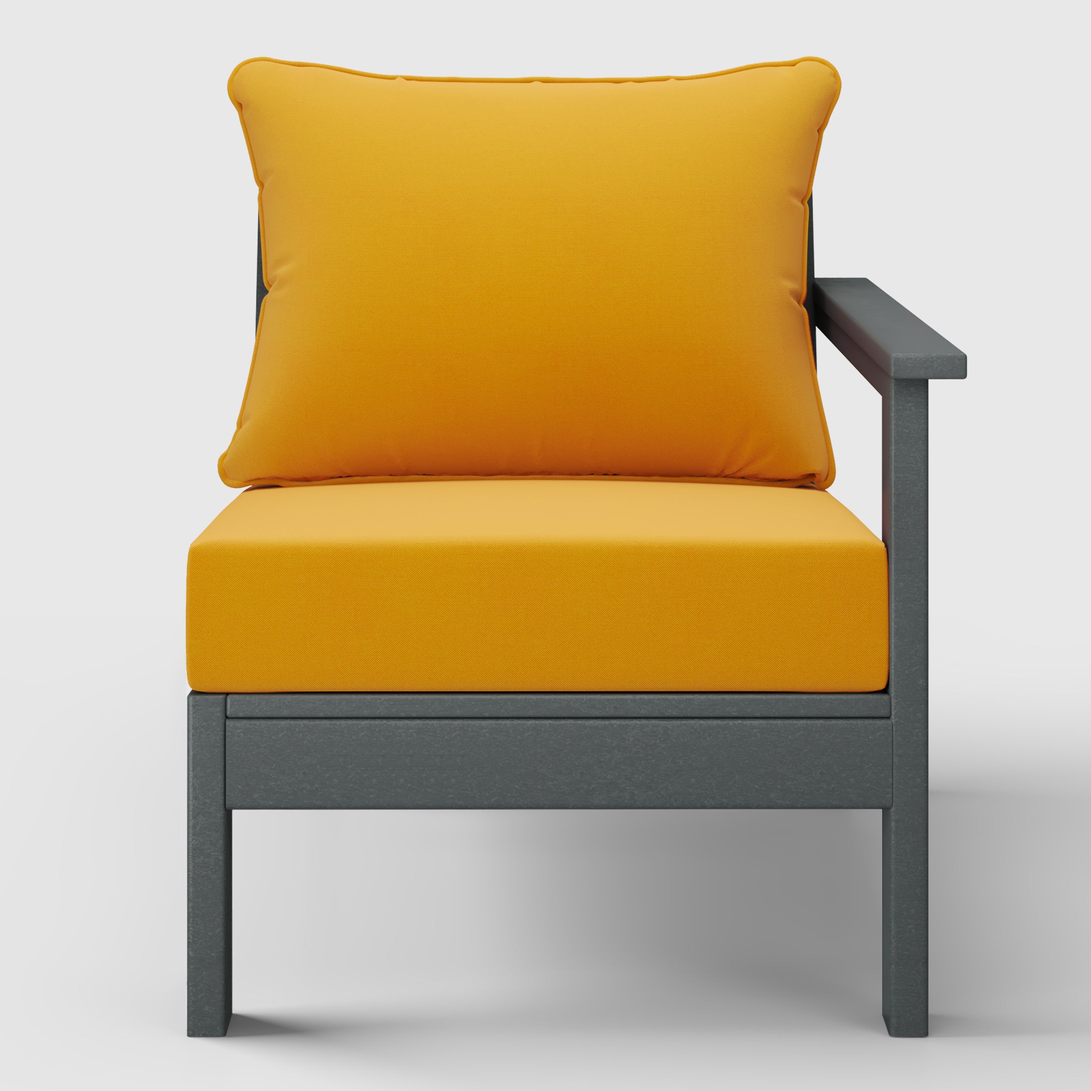 Portsmouth Outdoor Patio HDPE Right Arm Sectional Corner Club Chair with Patio Cushions