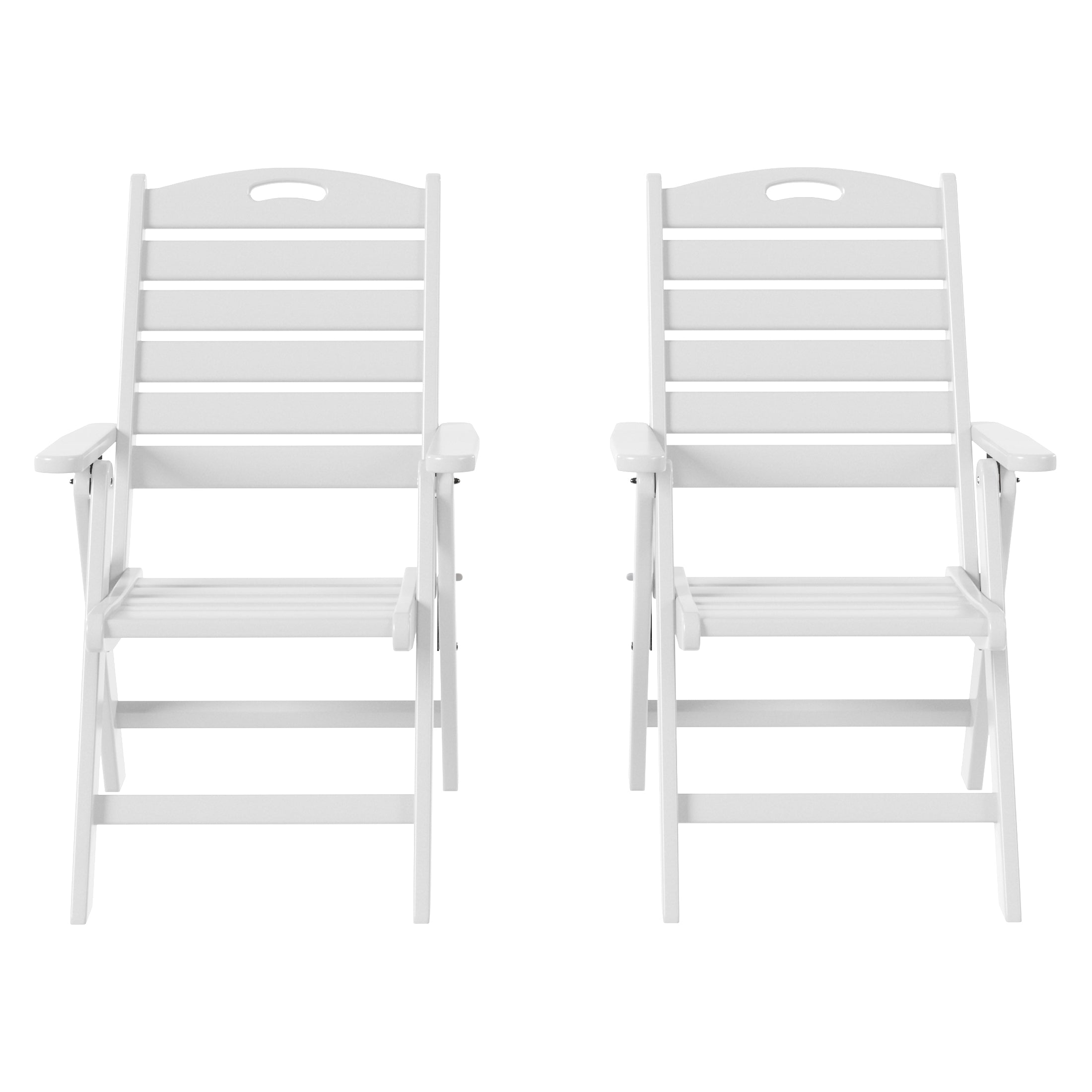 Cayman HDPE Adjustable Highback Folding Outdoor Patio Dining Chairs Set of 2