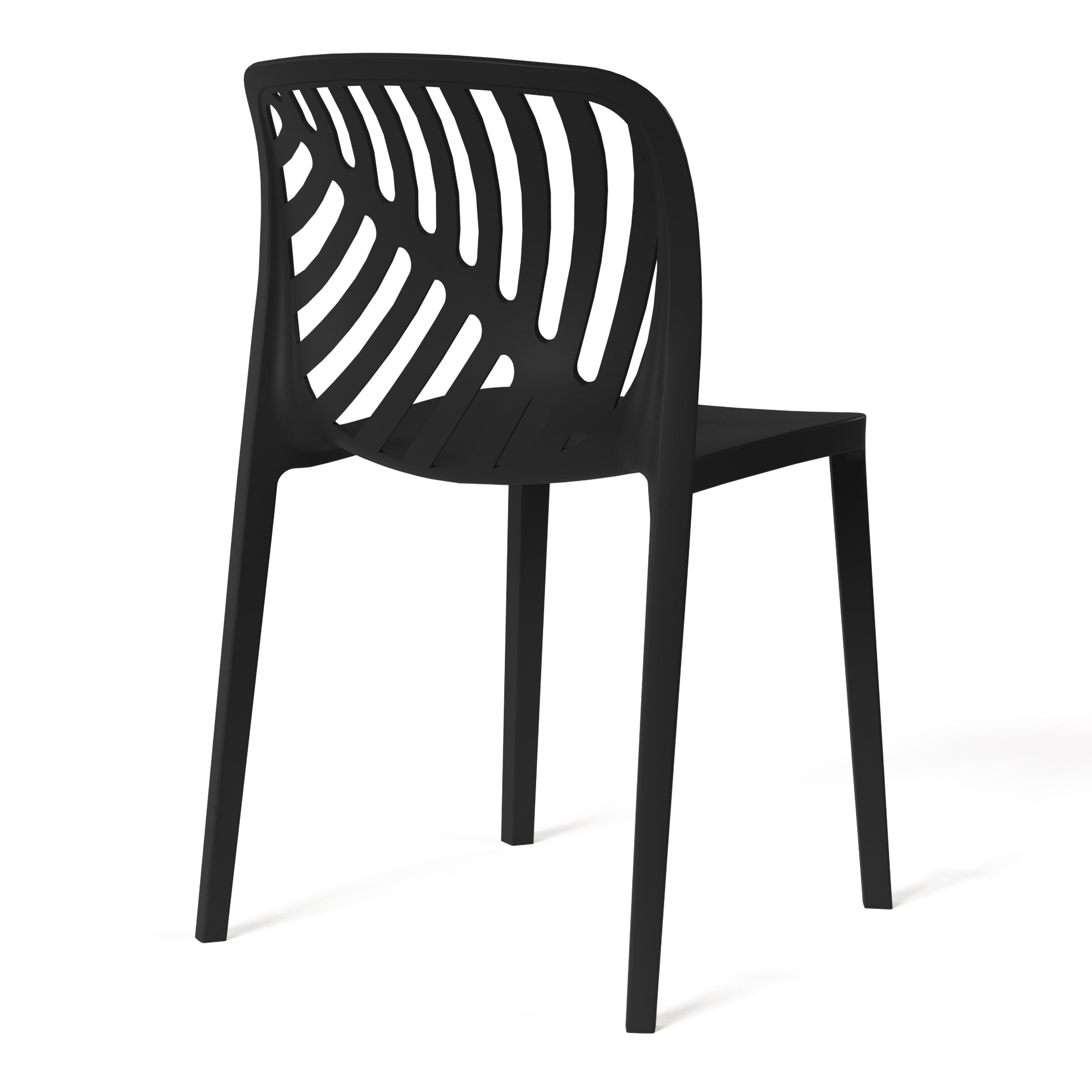 Sunshine Outdoor Modern Stackable Polypropylene Plastic Patio Bistro Dining Side Chairs (Set of 2)