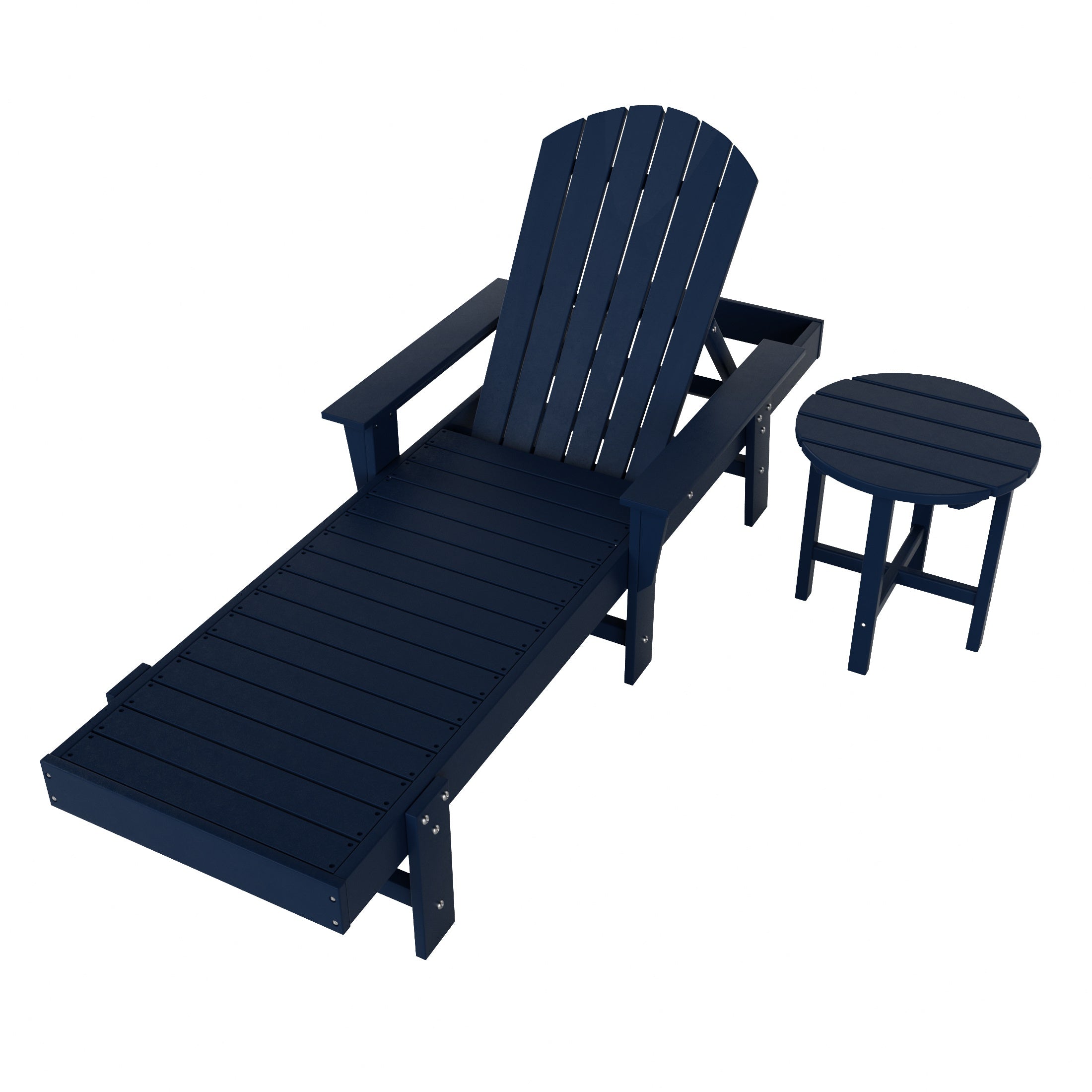 Portside 2 Piece Adirondack Reclining Chaise Lounge With Arms
