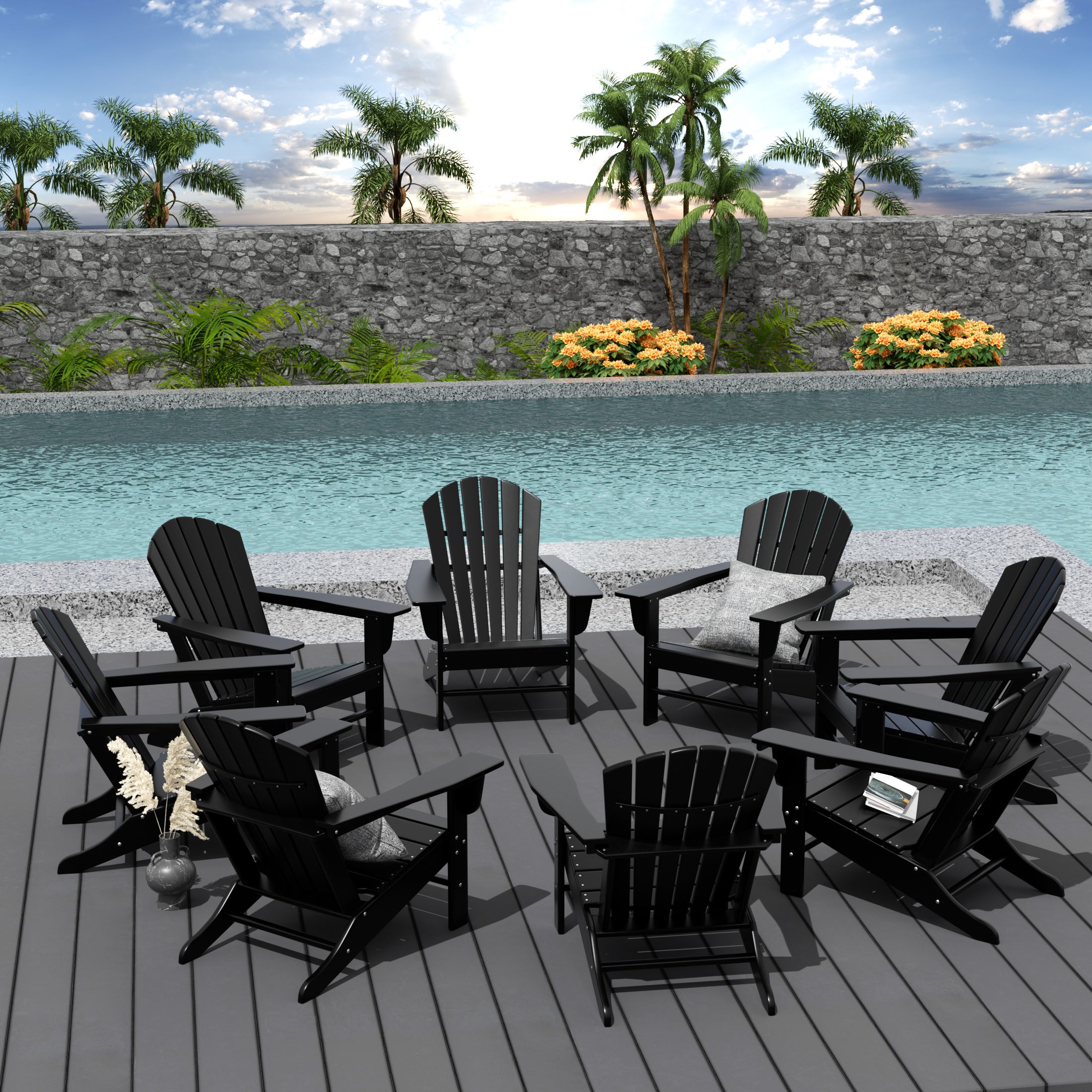 Portside Outdoor Adirondack Chair (Set of 8)