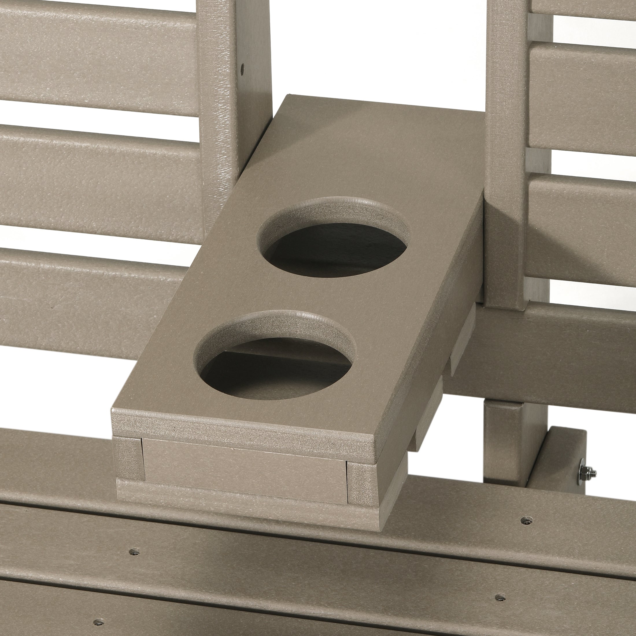 Charleston Outdoor HDPE 54" Front Hanging Porch Swing Bench With Cupholders