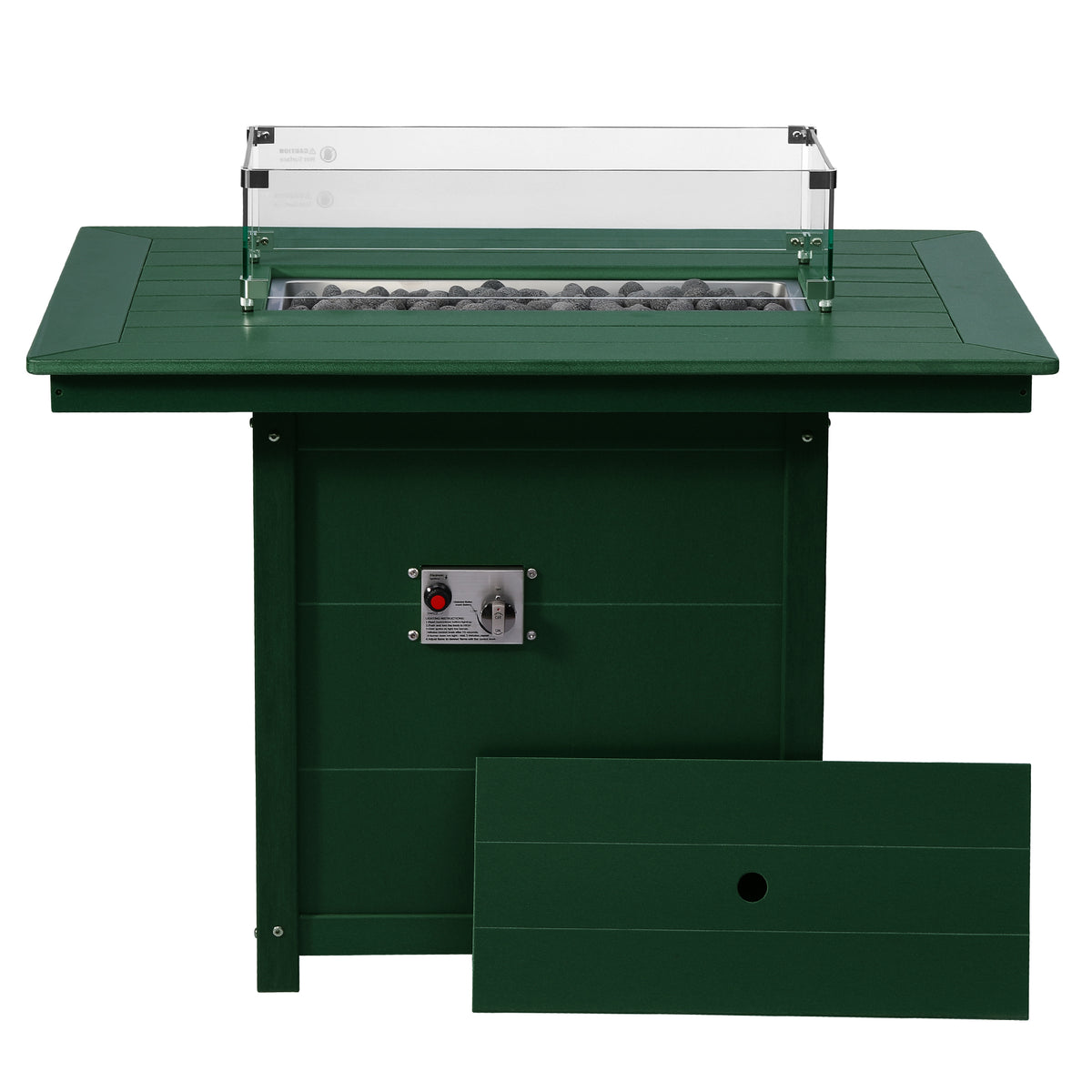 Sol 46" Modern Outdoor Patio Gas Propane Rectangular Fire Pit Table