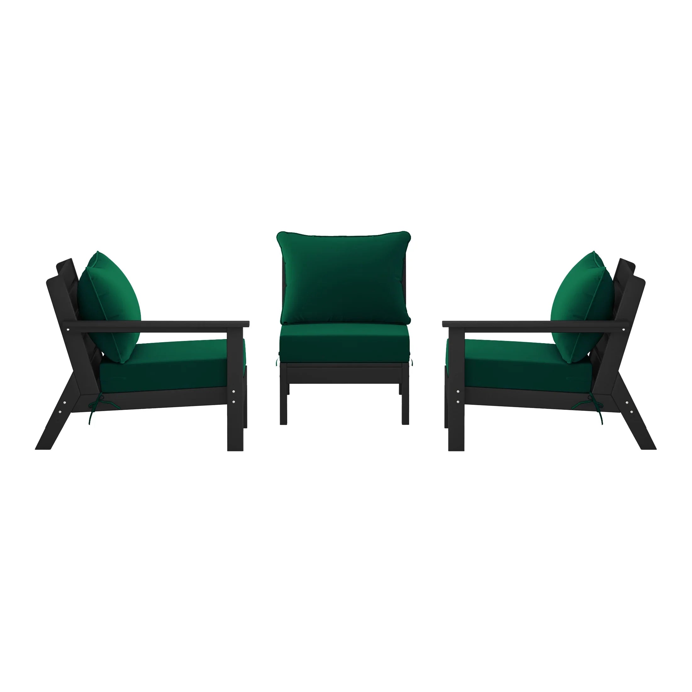 Portsmouth Outdoor Patio HDPE Sectional Sofa with Patio Cushions