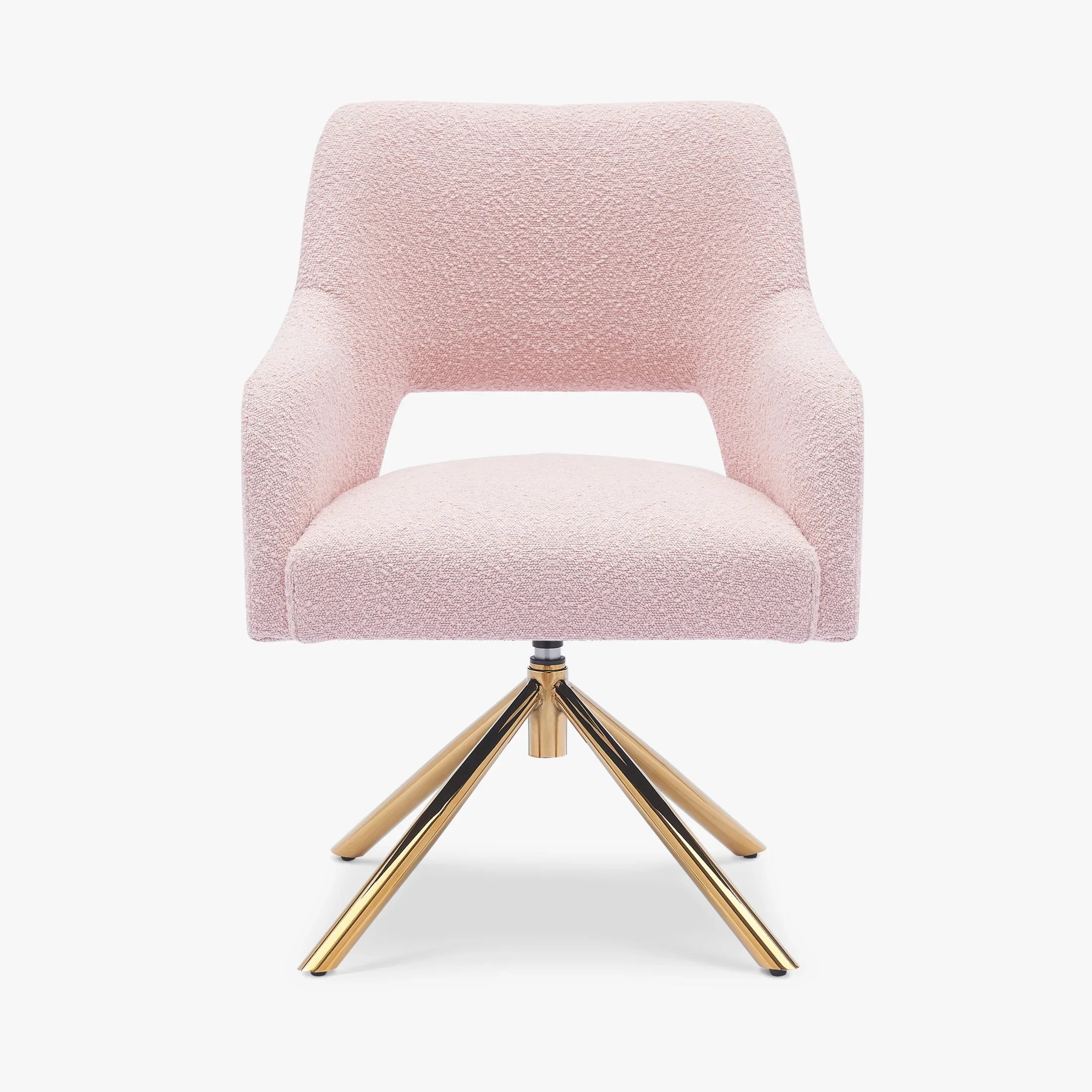 Amélie Mid-Century Modern Wide Boucle Swivel Vanity Chair