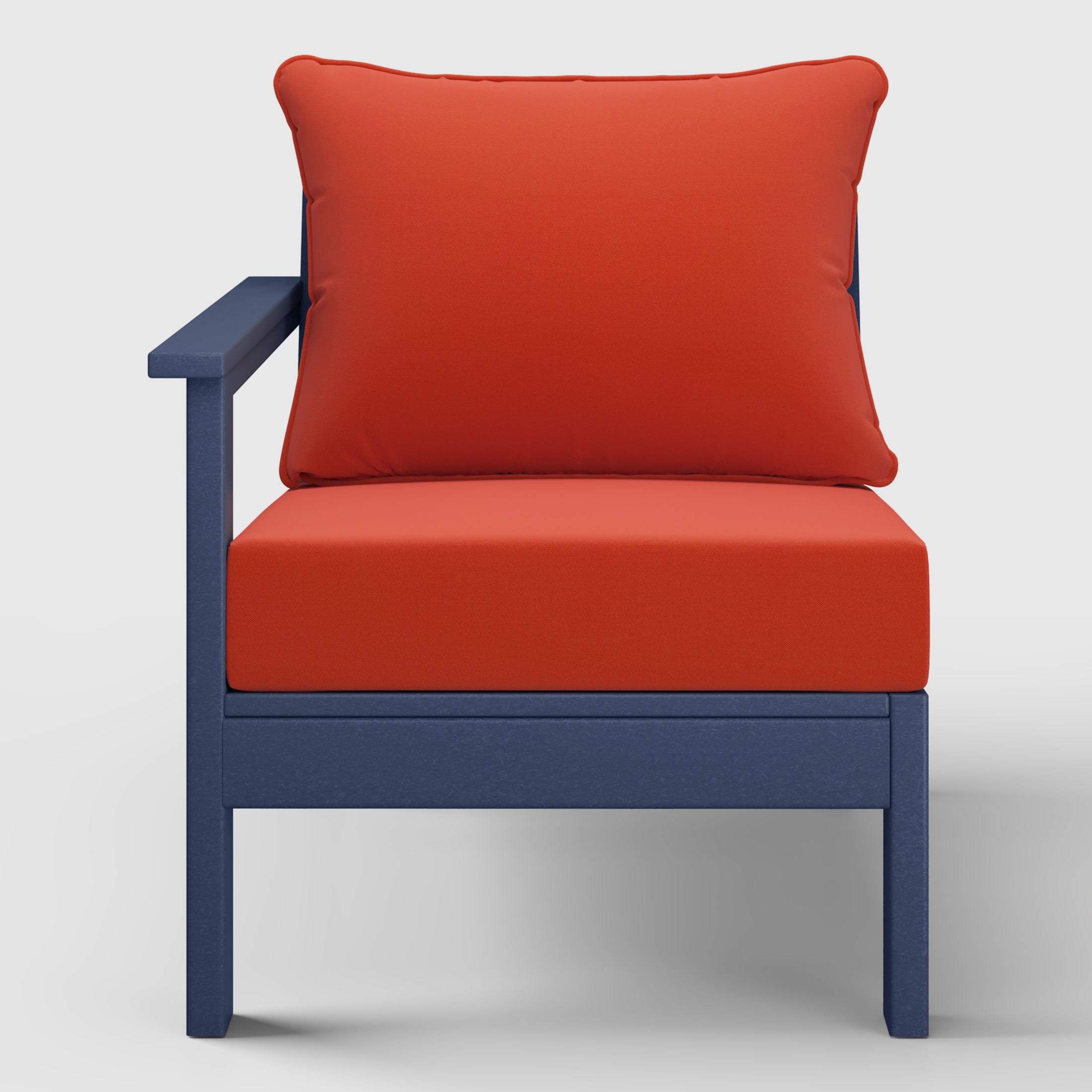 Portsmouth Outdoor Patio HDPE Left Arm Sectional Corner Club Chair with Patio Cushions