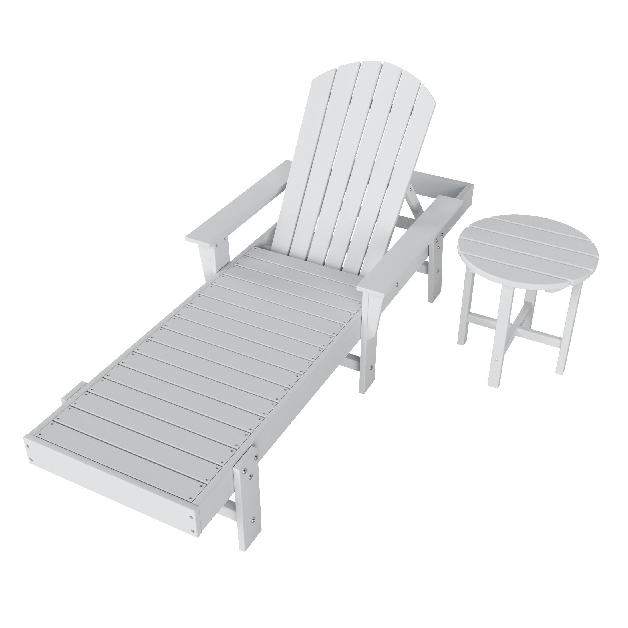 Portside 2 Piece Adirondack Reclining Chaise Lounge With Arms
