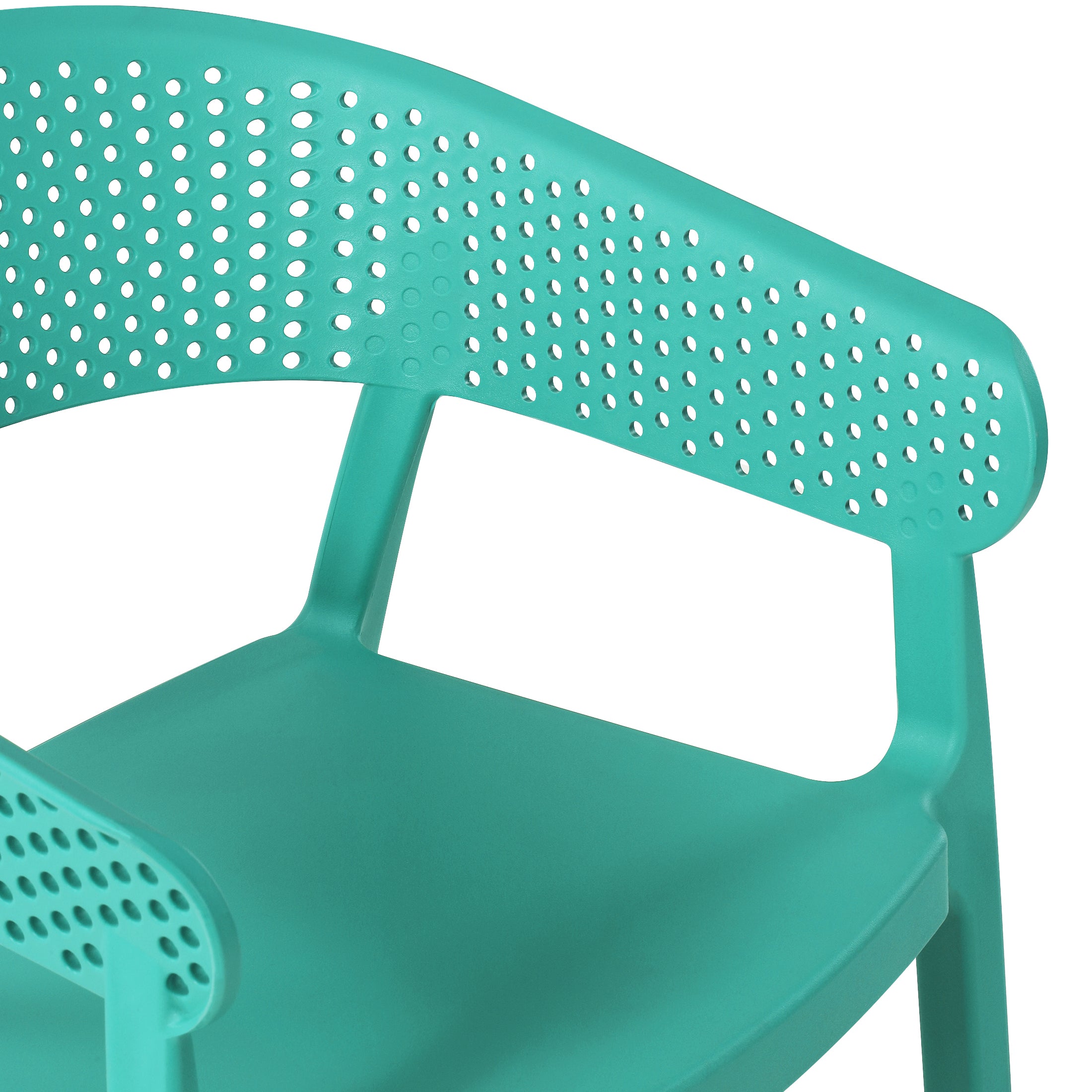 Sunshine Outdoor Modern Stackable Plastic Resin Patio Dining Armchair (Set of 2)