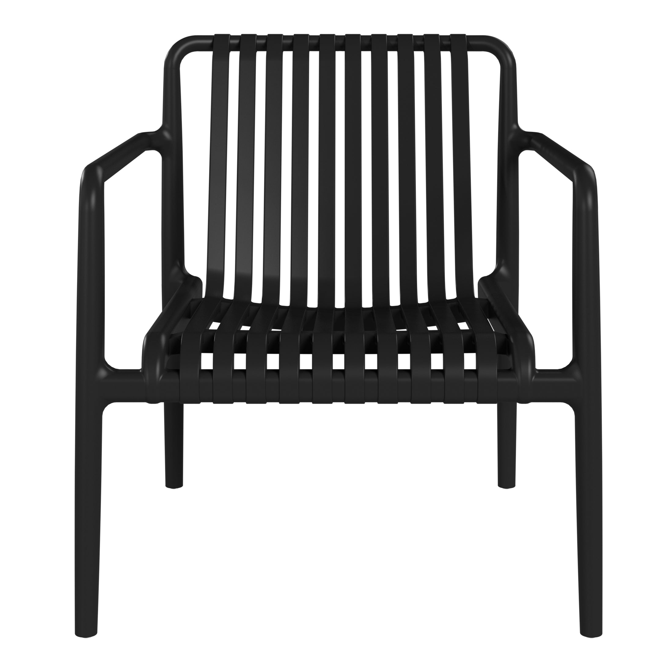 Sunshine Outdoor Modern Stackable Plastic Patio Club Armchairs (Set of 2)