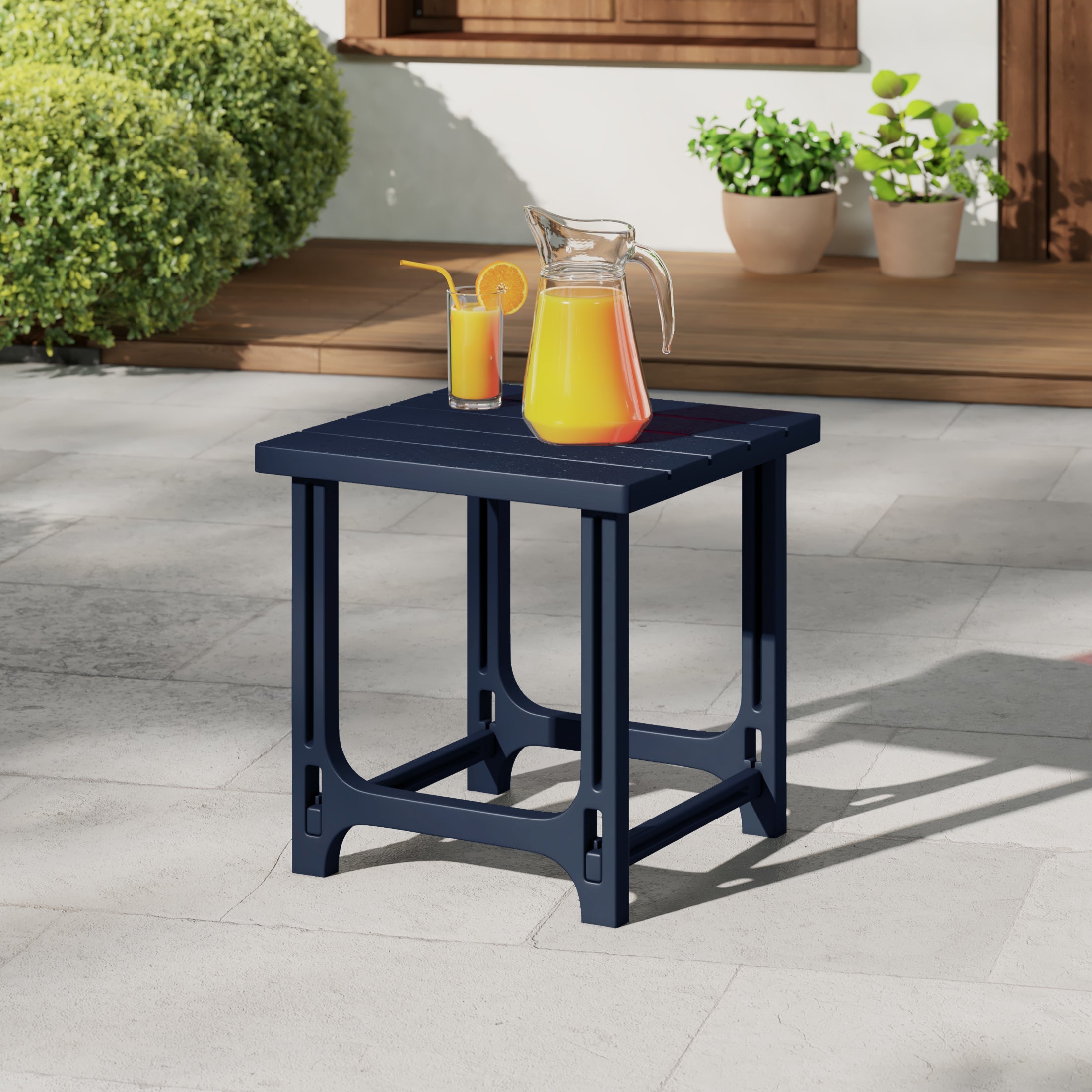 Cayman Outdoor 18" HDPE Square Adirondack Patio Side Table
