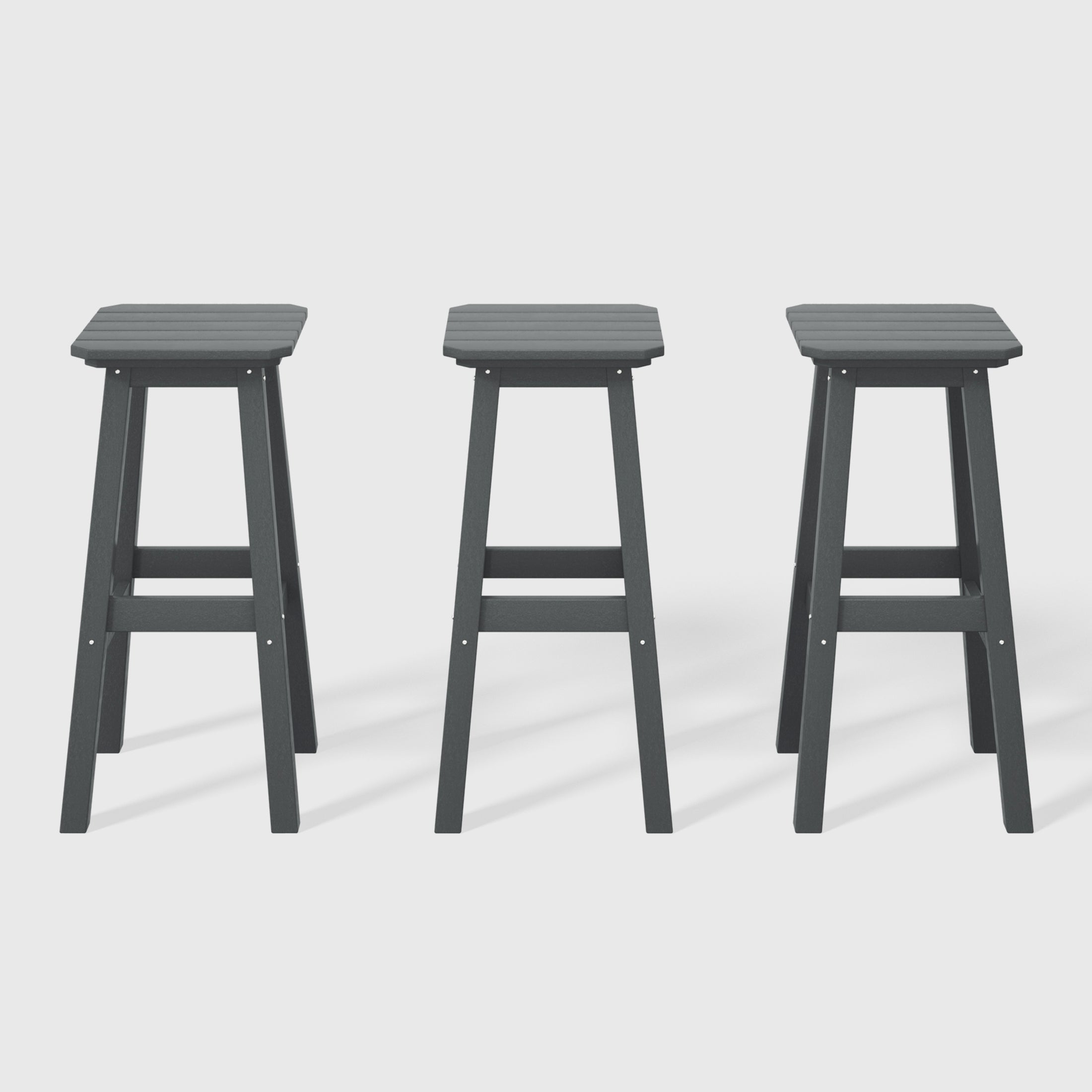 Paradise 29" HDPE Outdoor Patio Square Bar Stools (Set of 3)