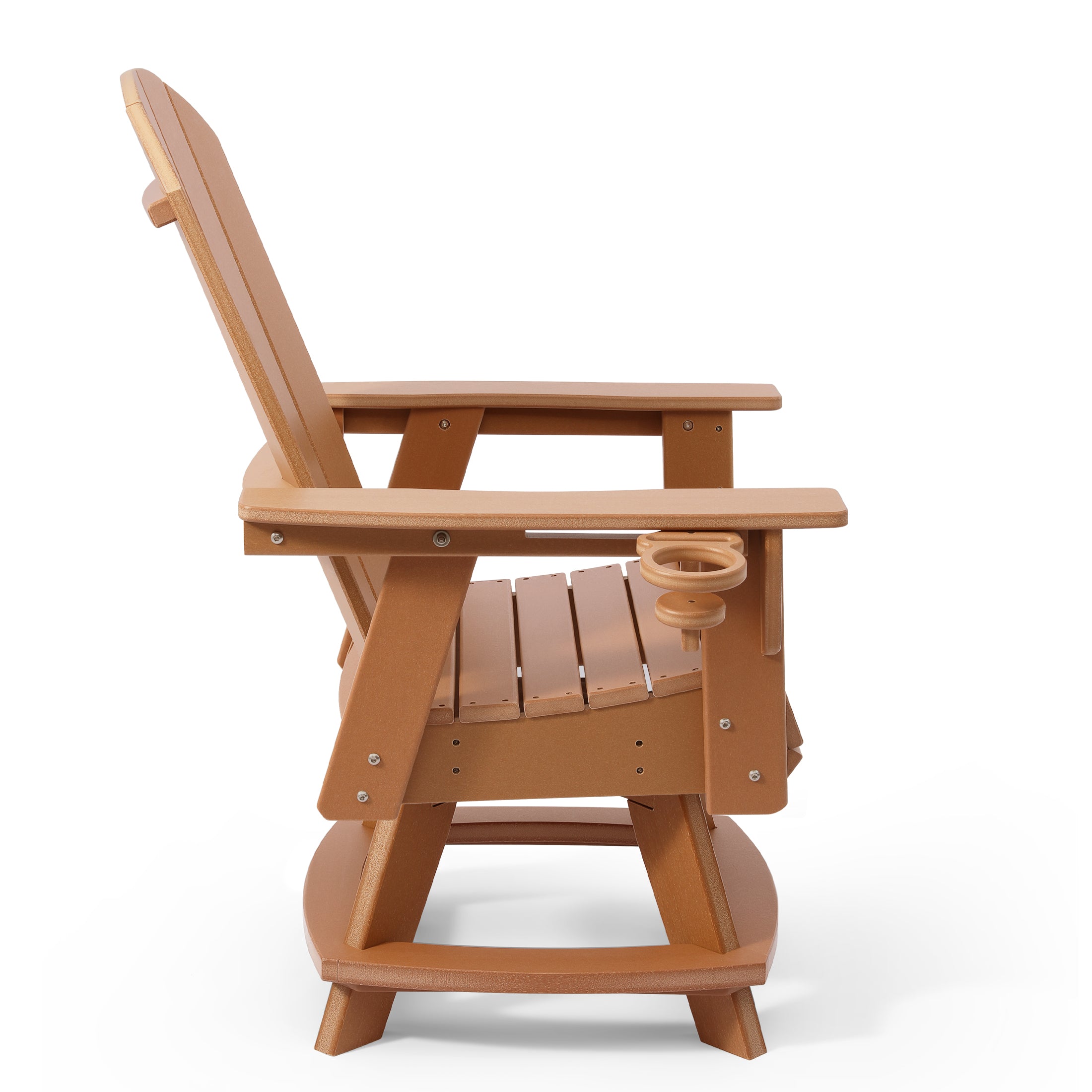 Paradise Outdoor HDPE Swivel Adirondack Patio Dining Chair With Cup Holder