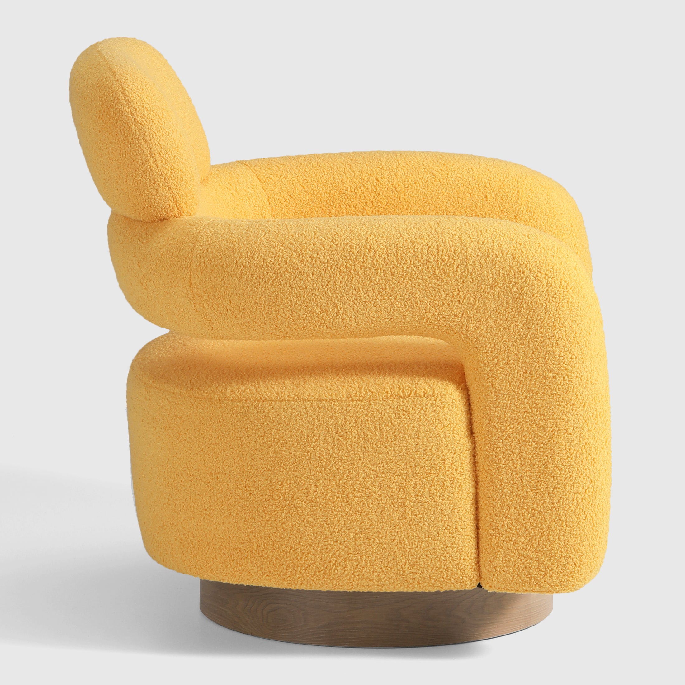 Celine Mid-Century Modern Sherpa Swivel Barrel Accent Chair