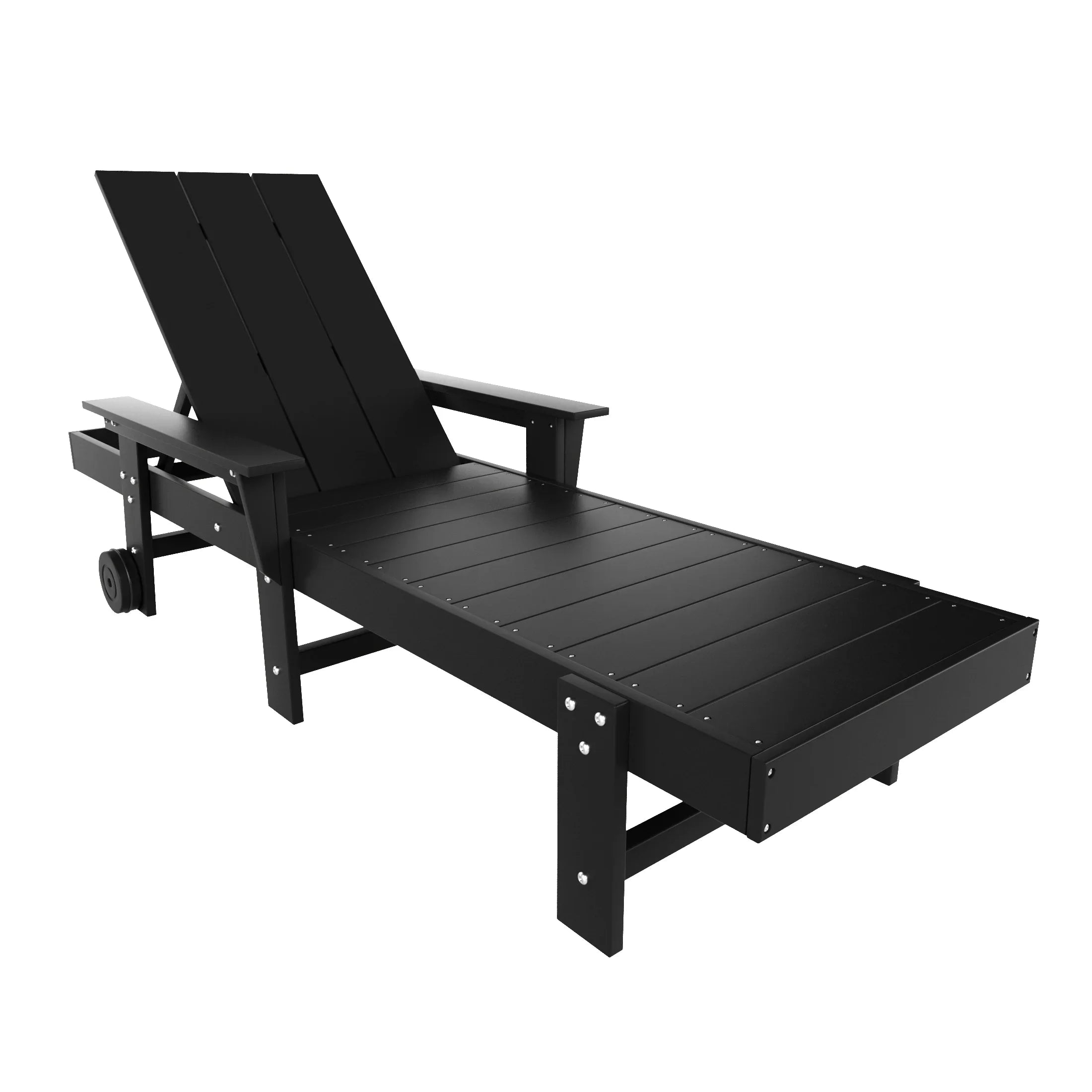 Palms Modern Reclining Chaise Lounge With Arms & Wheels