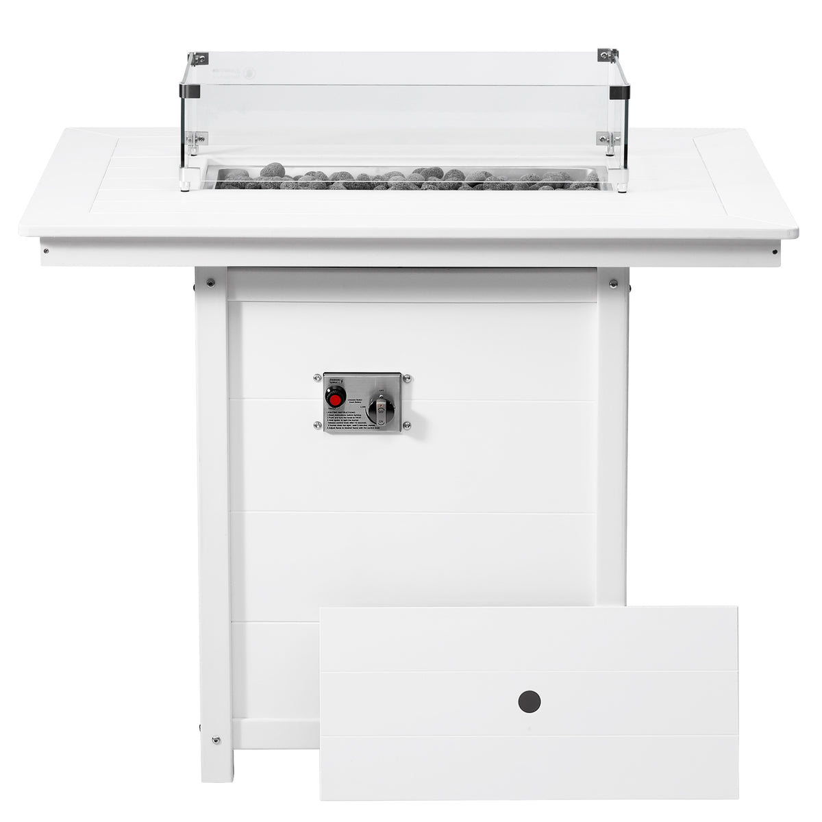 Sol 46" Modern Outdoor Patio Gas Propane Rectangle Fire Pit Table