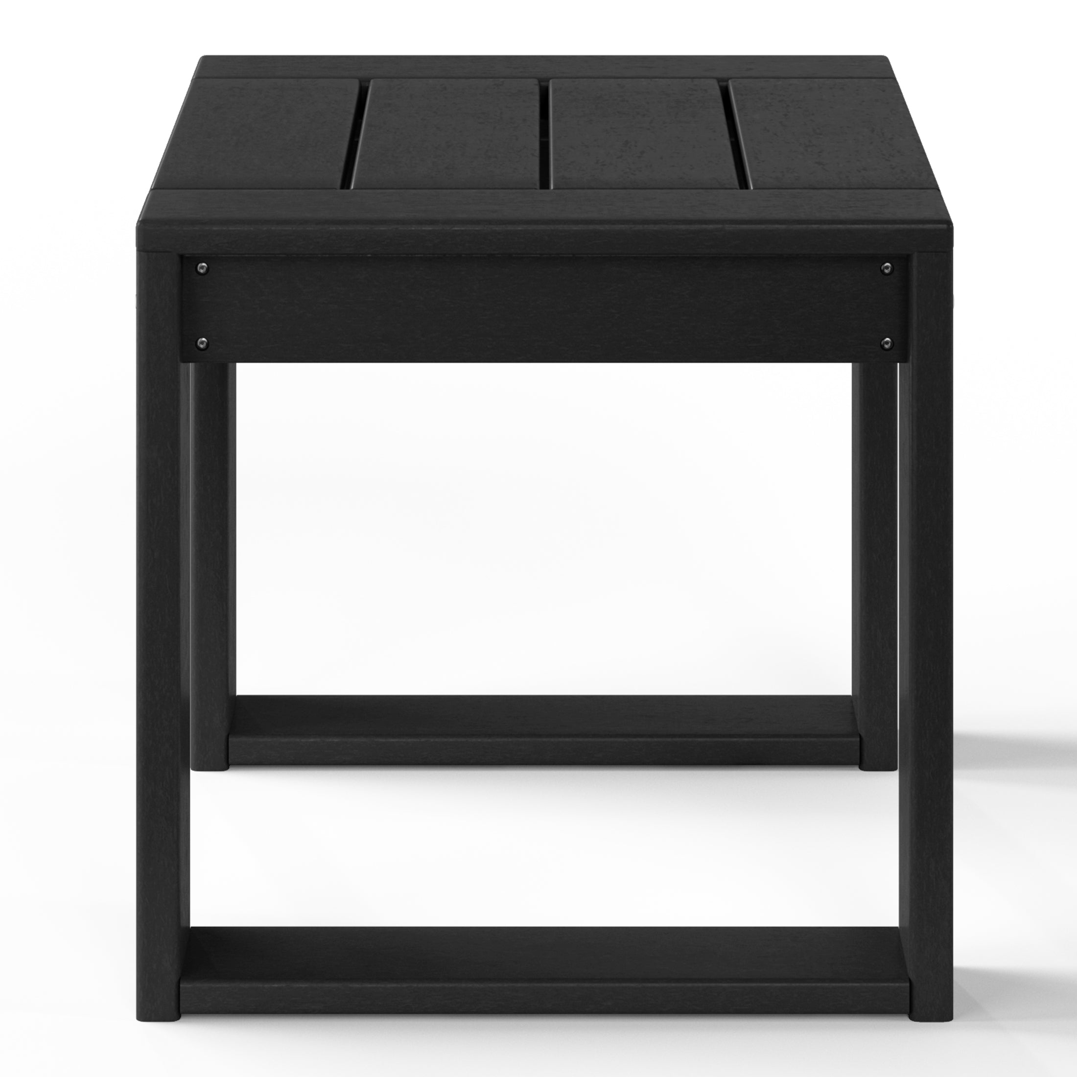 Rockaway Modern Outdoor HDPE Rectangle Patio Side Table
