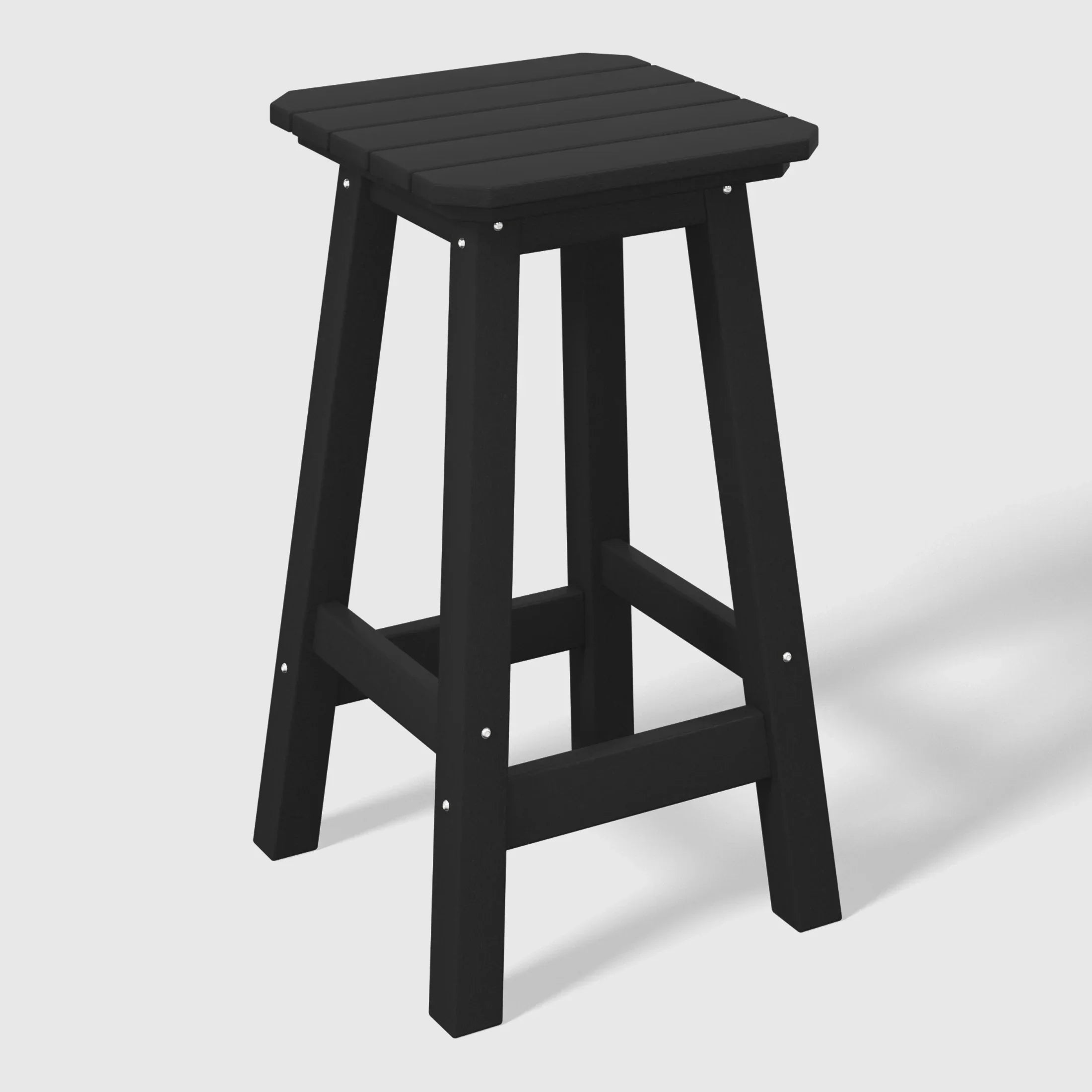 Paradise 24" HDPE Outdoor Patio Counter High Backless Square Bar Stools Set of Three