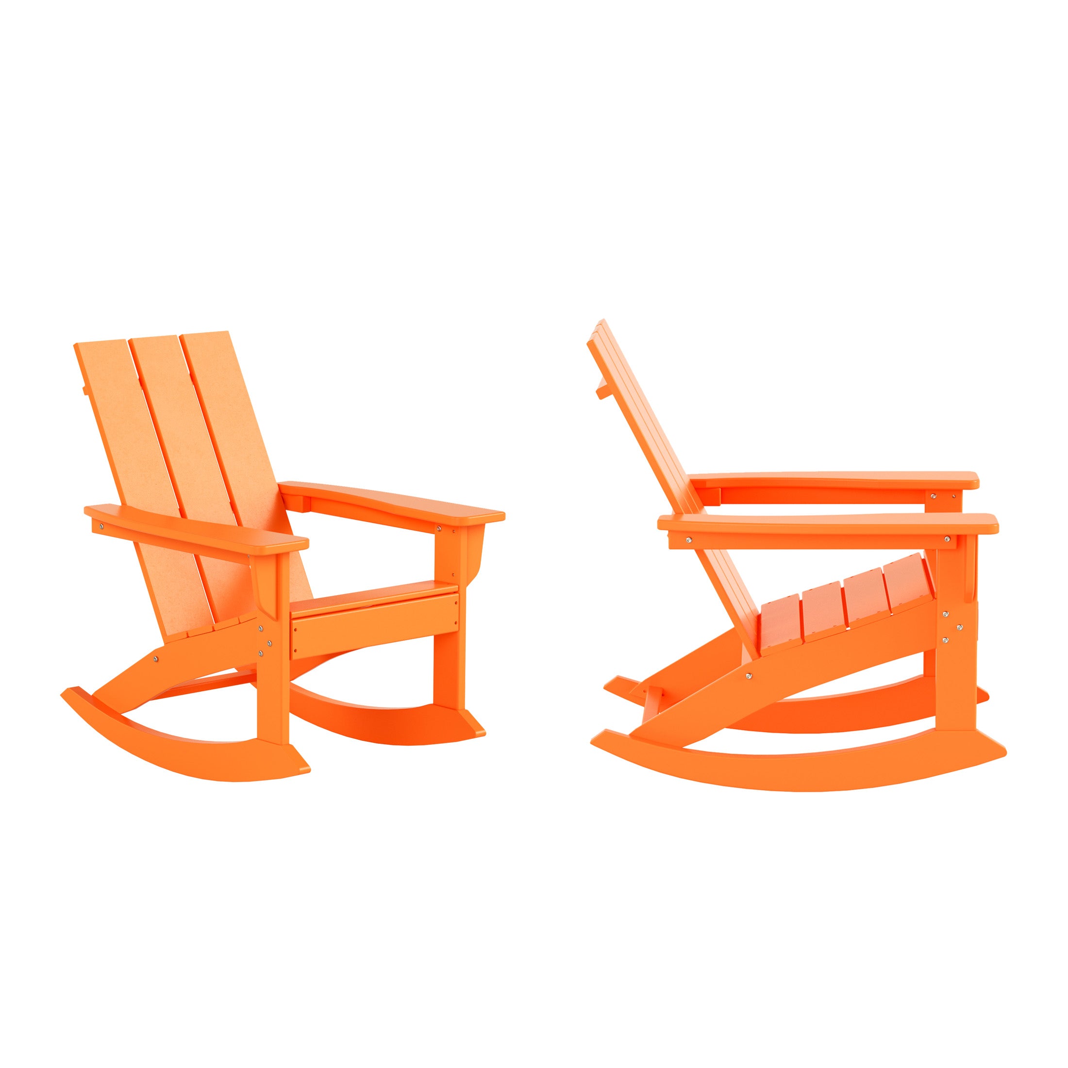 Palms Outdoor Patio Modern Adirondack Rocking Chair (Set of 2)