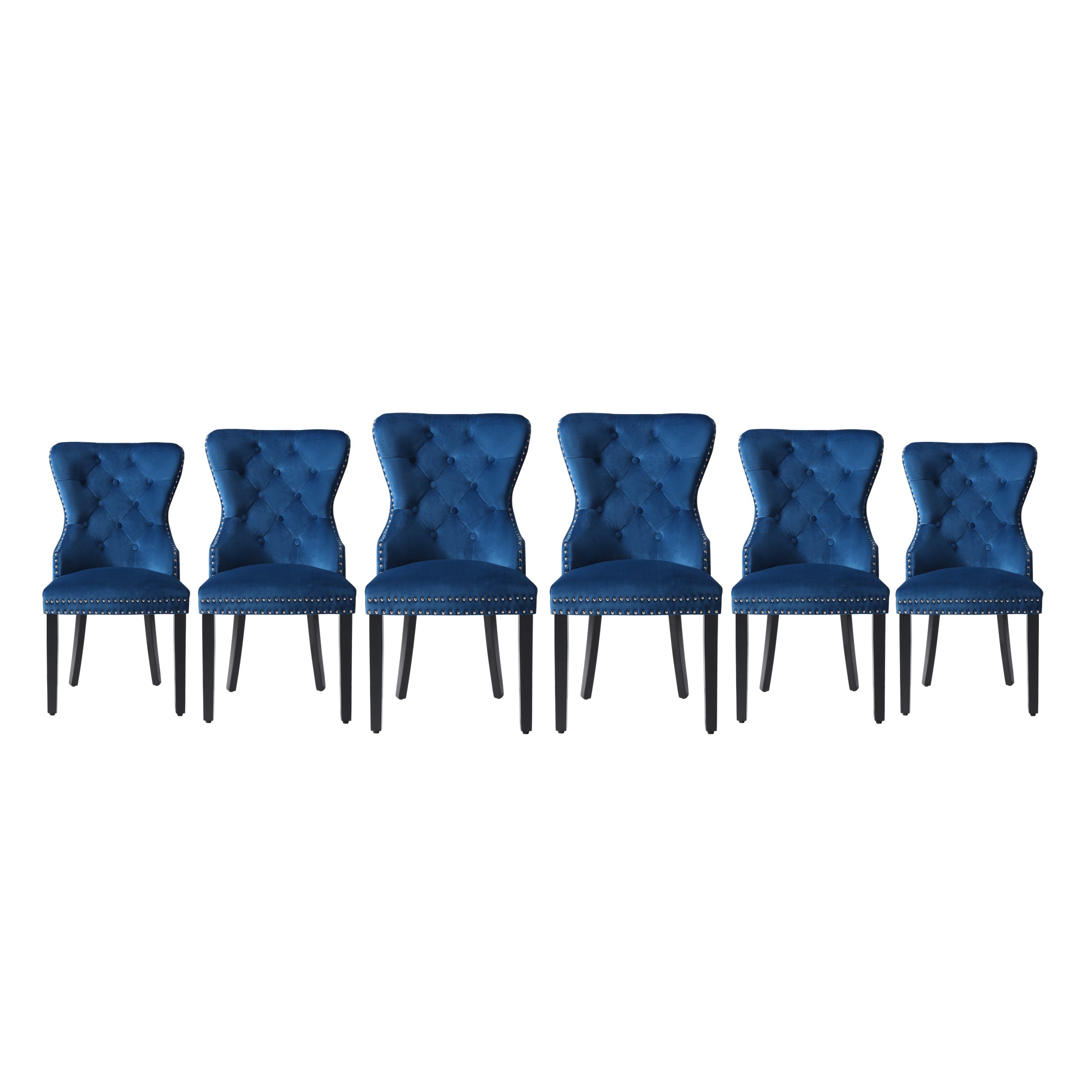 Hank Velvet Upholstered Tufted Dining Chairs (Set of 6)