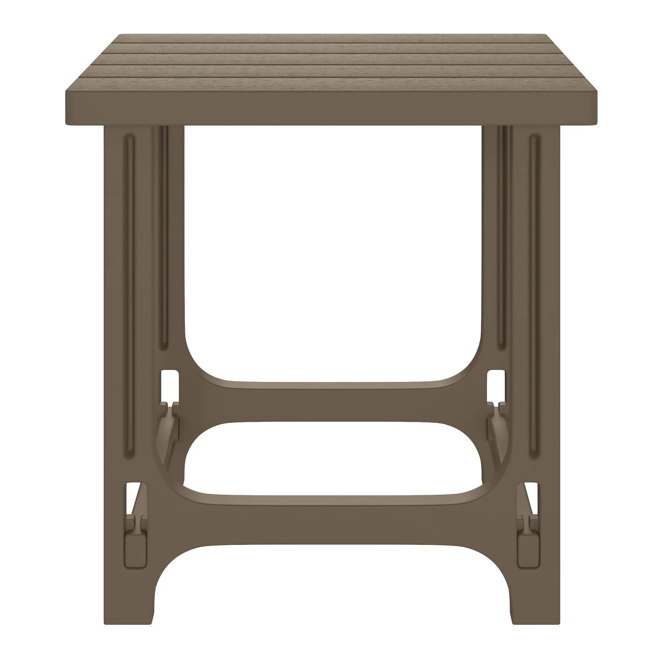 Cayman 3-Piece HDPE Plastic Adirondack Patio Chairs With 18" Square Side Table Set