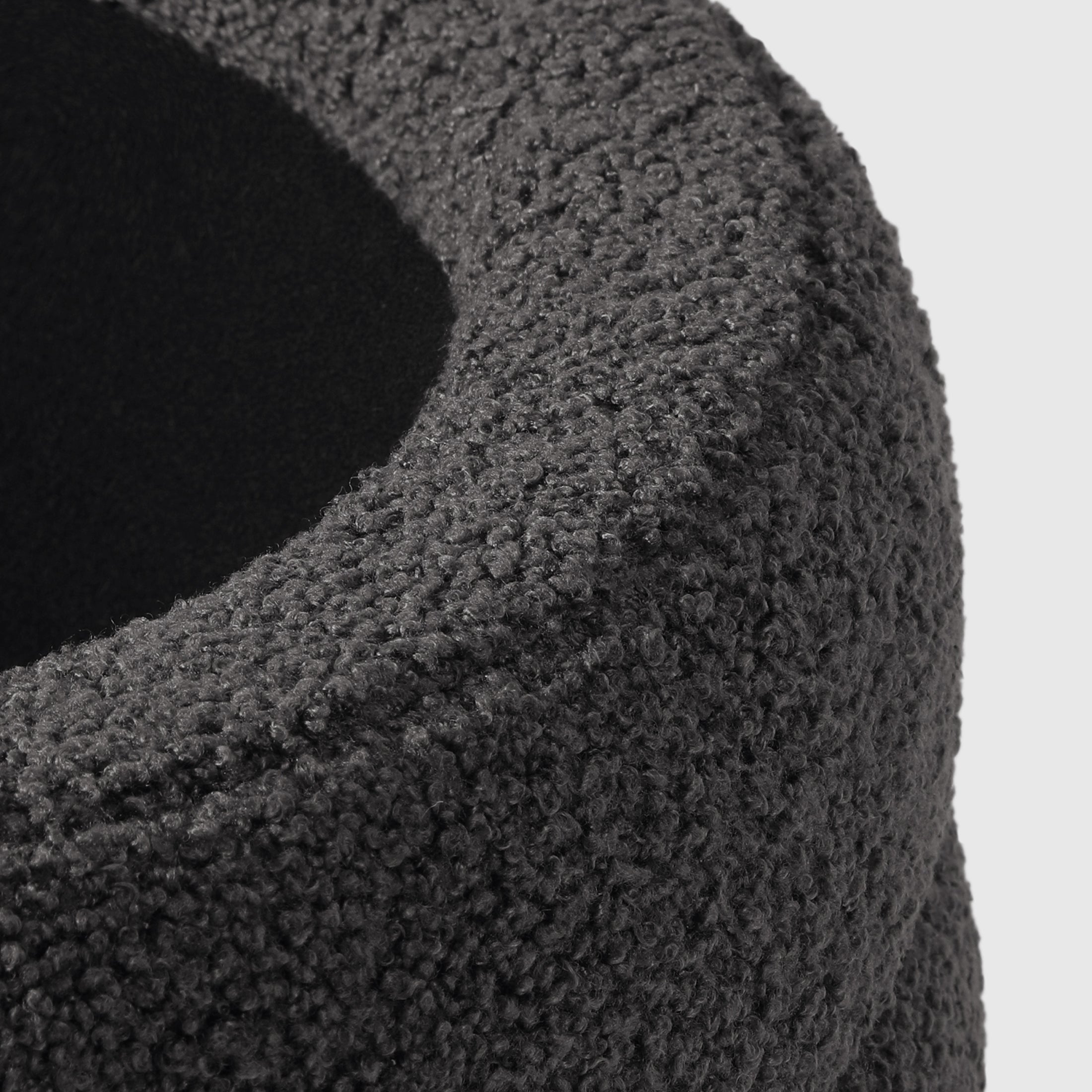 Celine Mid-Century Modern Faux Sherpa Round Storage Ottoman