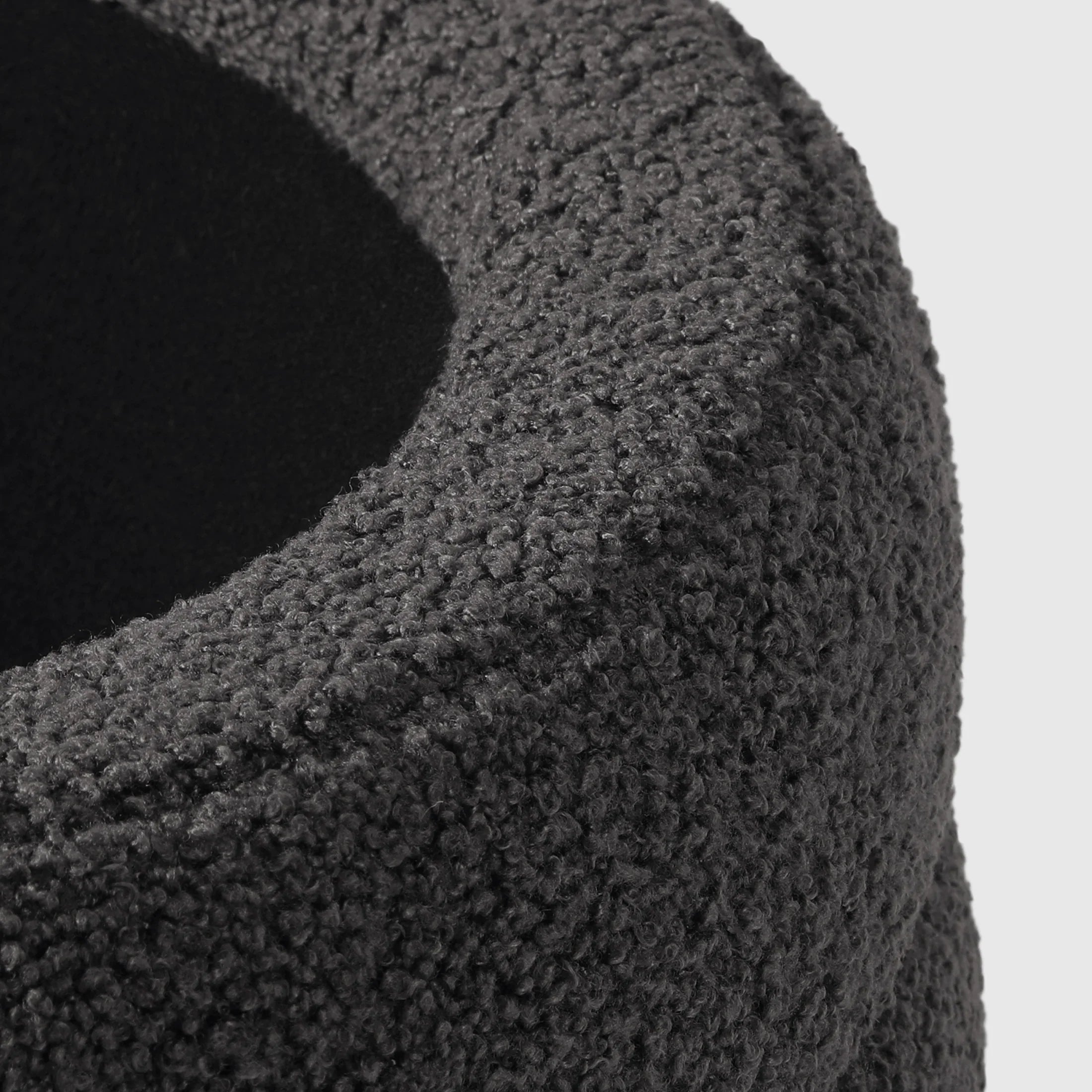 Celine Mid-Century Modern Faux Sherpa Round Storage Ottoman