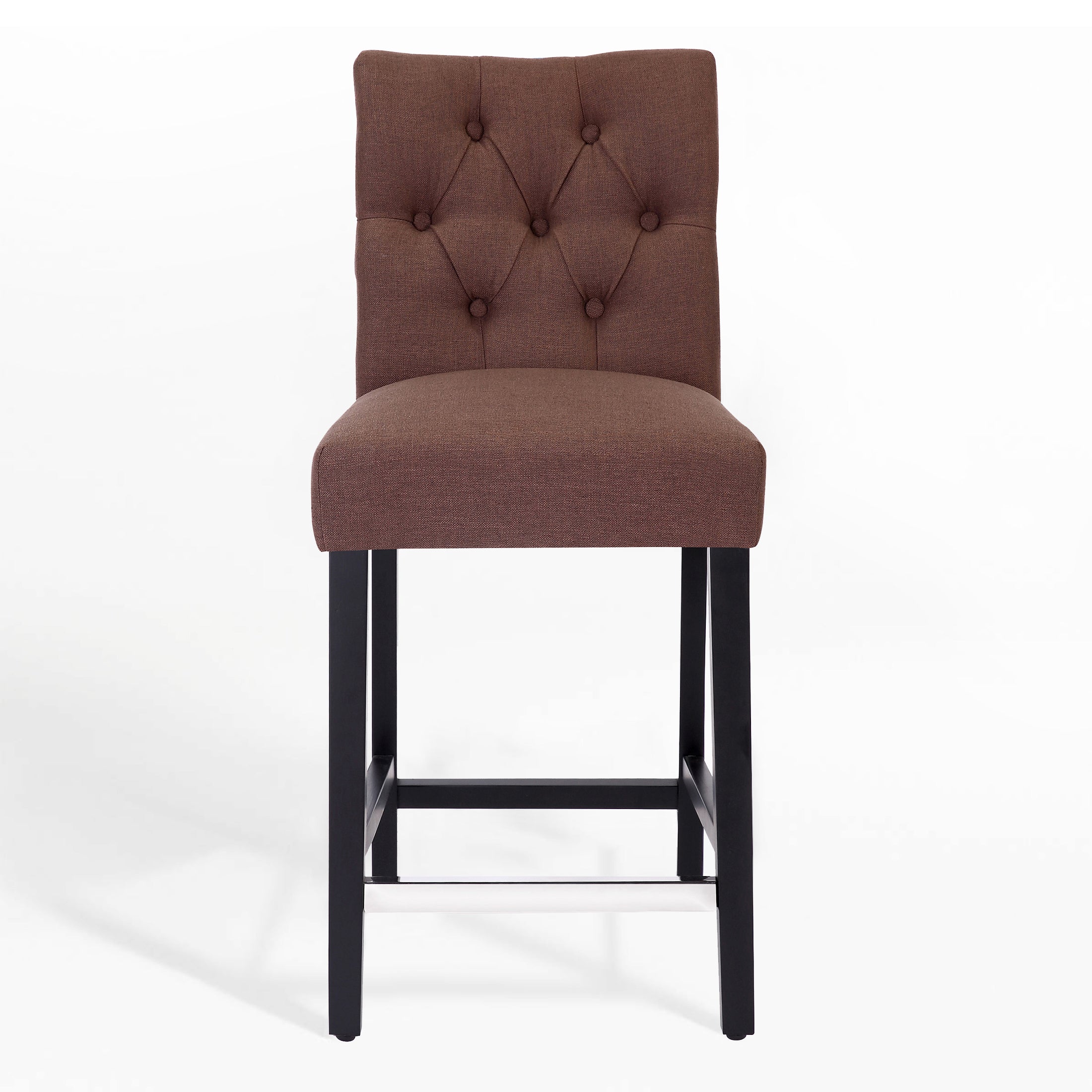 Bellmount 24" Linen Fabric Tufted Counter Stool,Black