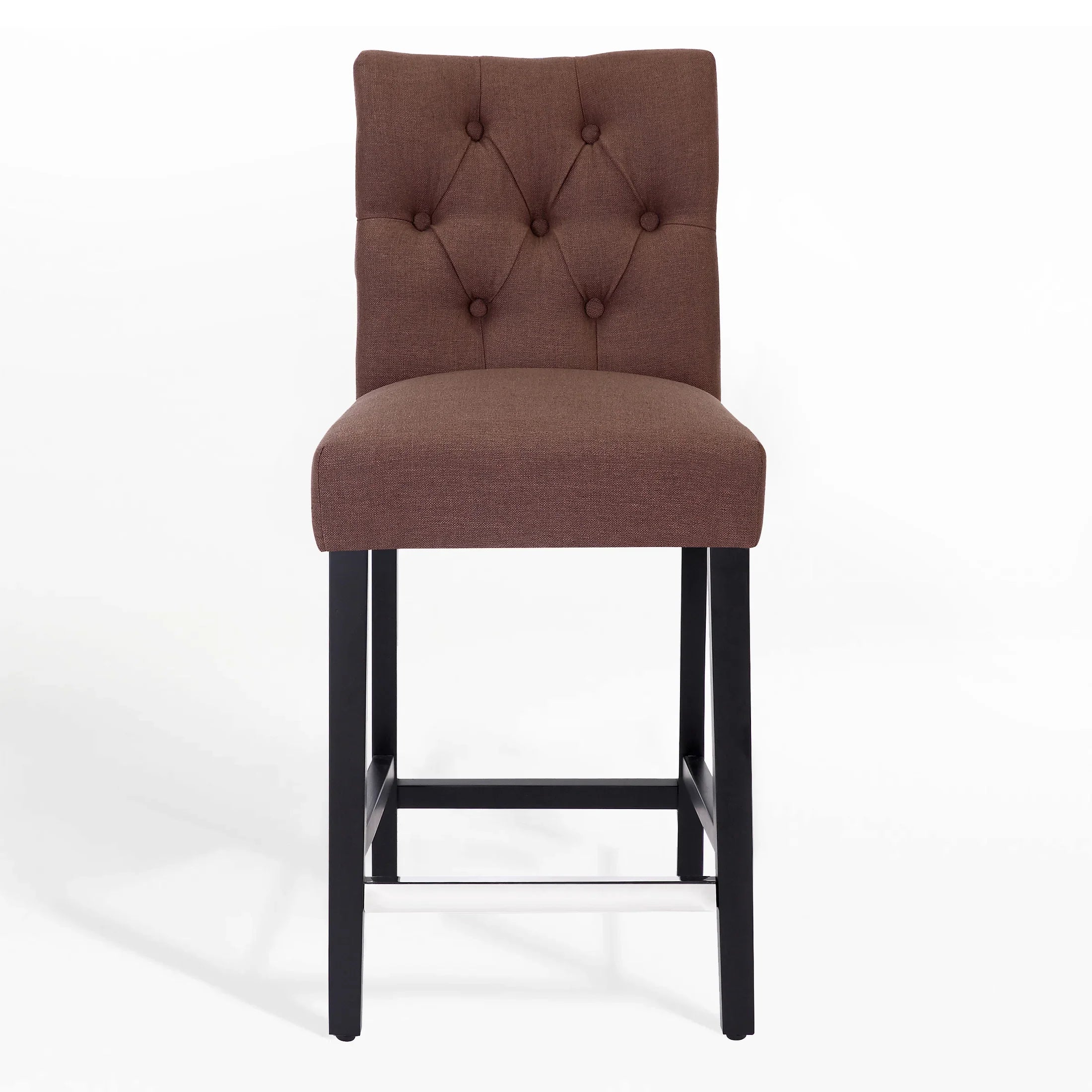 Bellmount 24" Linen Fabric Tufted Counter Stool,Black