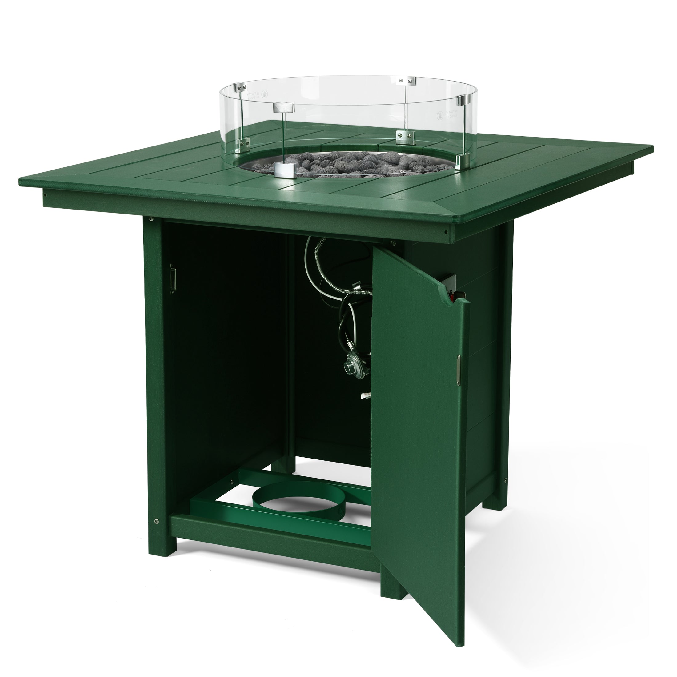 Sol 42" Modern Outdoor Patio Gas Propane Square Fire Pit Table