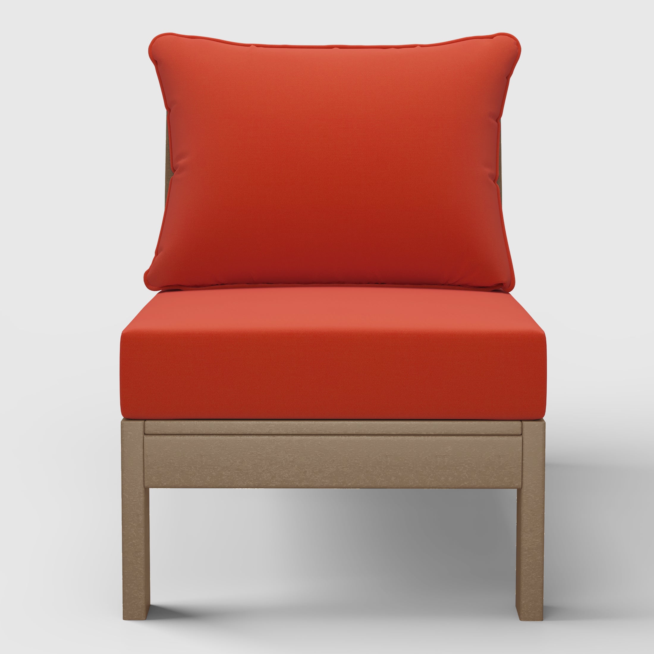 Portsmouth Outdoor HDPE Deep Seating Modular Armless Patio Chair with Patio Cushions