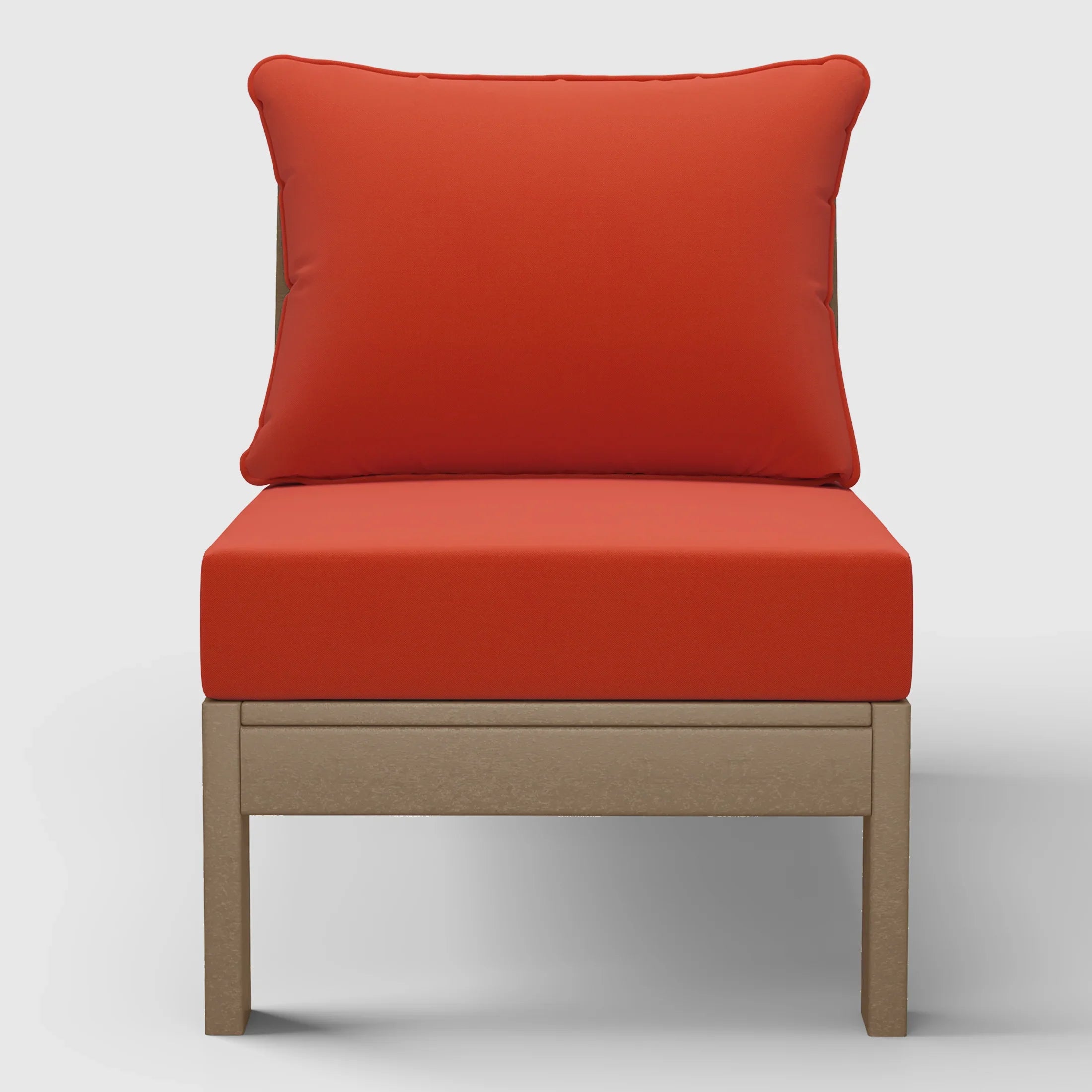 Portsmouth Outdoor HDPE Deep Seating Modular Armless Patio Chair with Patio Cushions