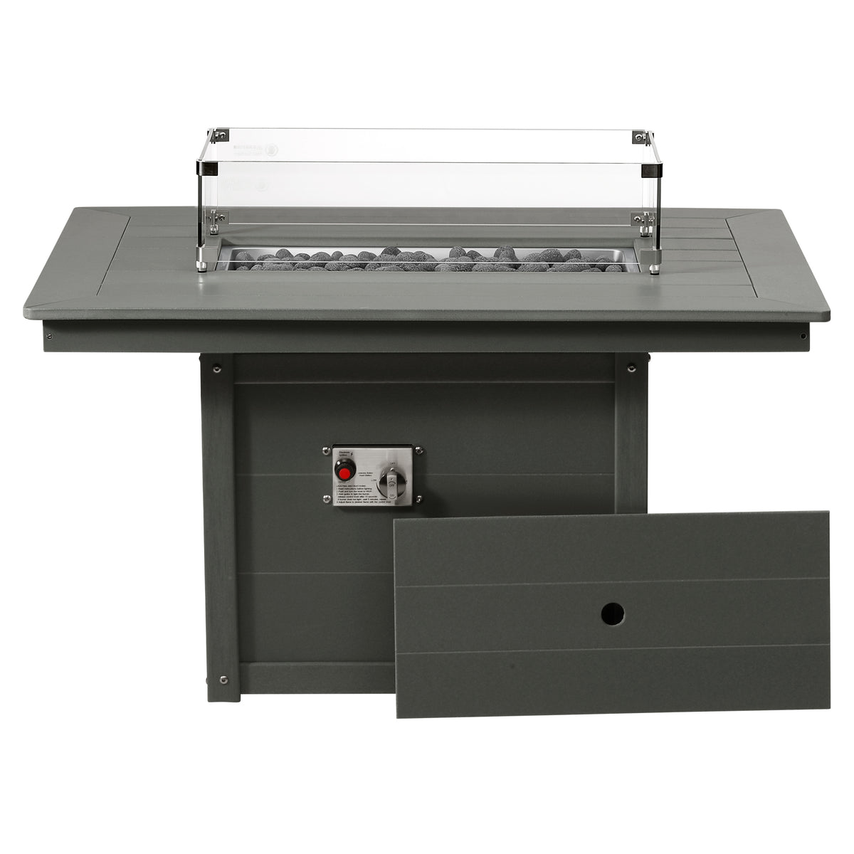 Sol 46" Modern Outdoor 55,000 BTU Patio Gas Propane Rectangle Deck Fire Pit Table