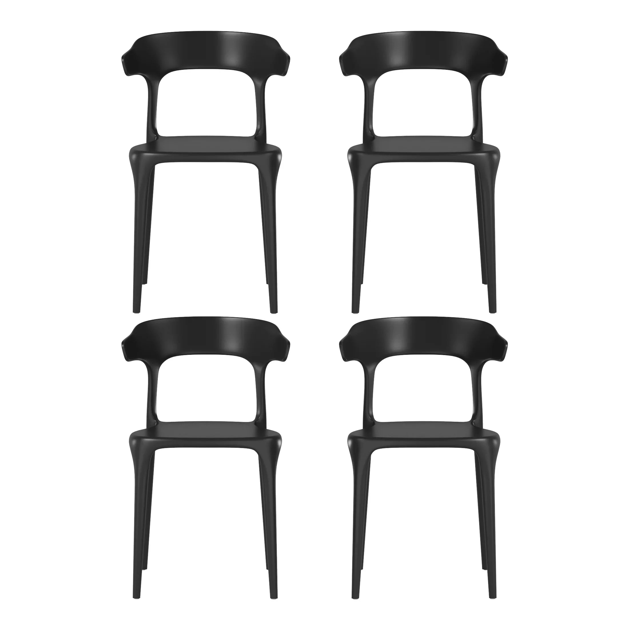 Sunshine Modern Stackable Resin Plastic Patio Dining Chair (Set of 4)