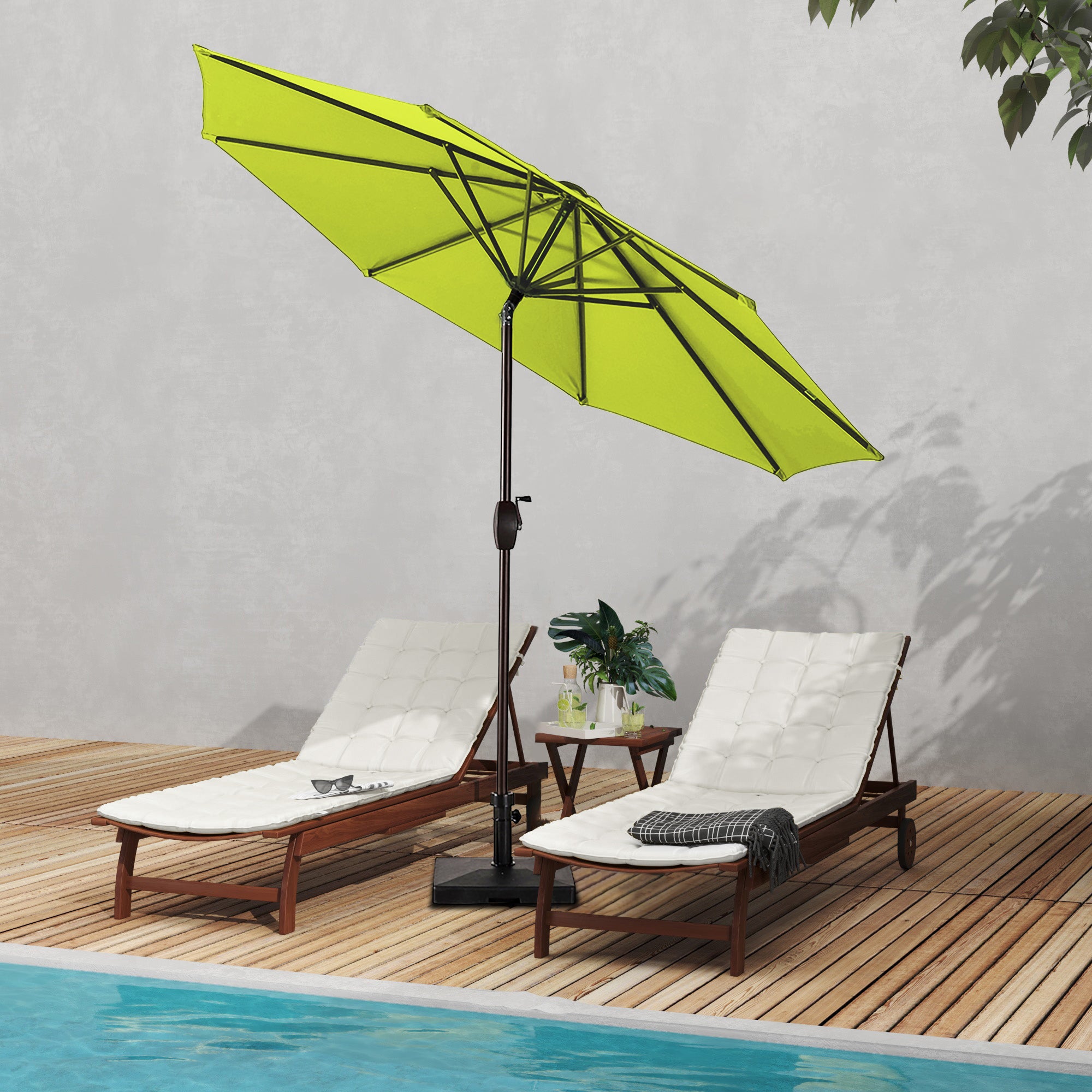 Cabana 9 ft. Patio Table Umbrella with 50 lbs concrete weight base kit