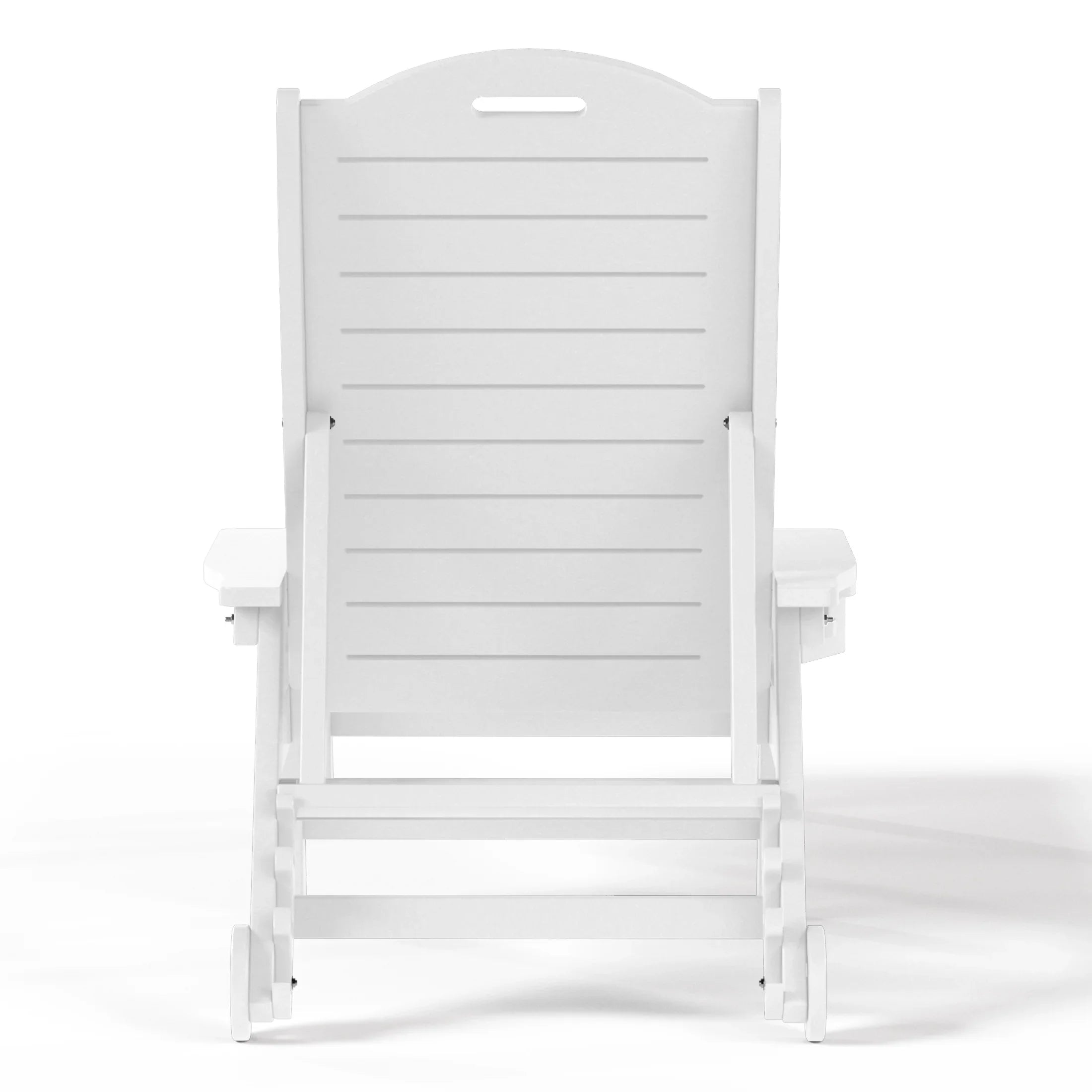 Lago Outdoor HDPE Patio Chaise Lounge With Wheels & Cup Holder