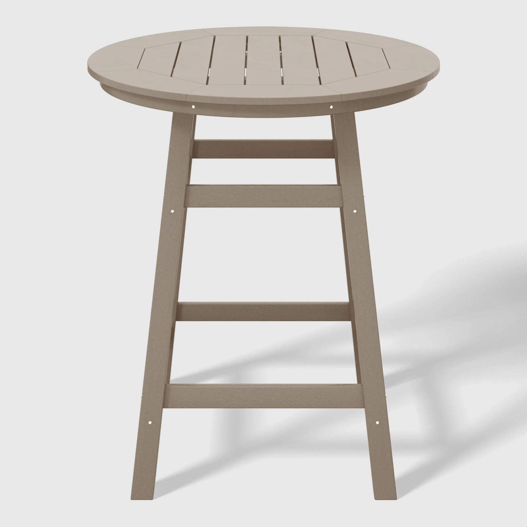 Paradise 5-Piece HDPE Outdoor Patio Dining Bar Bistro Table Set with Counter High Round Bar Stools