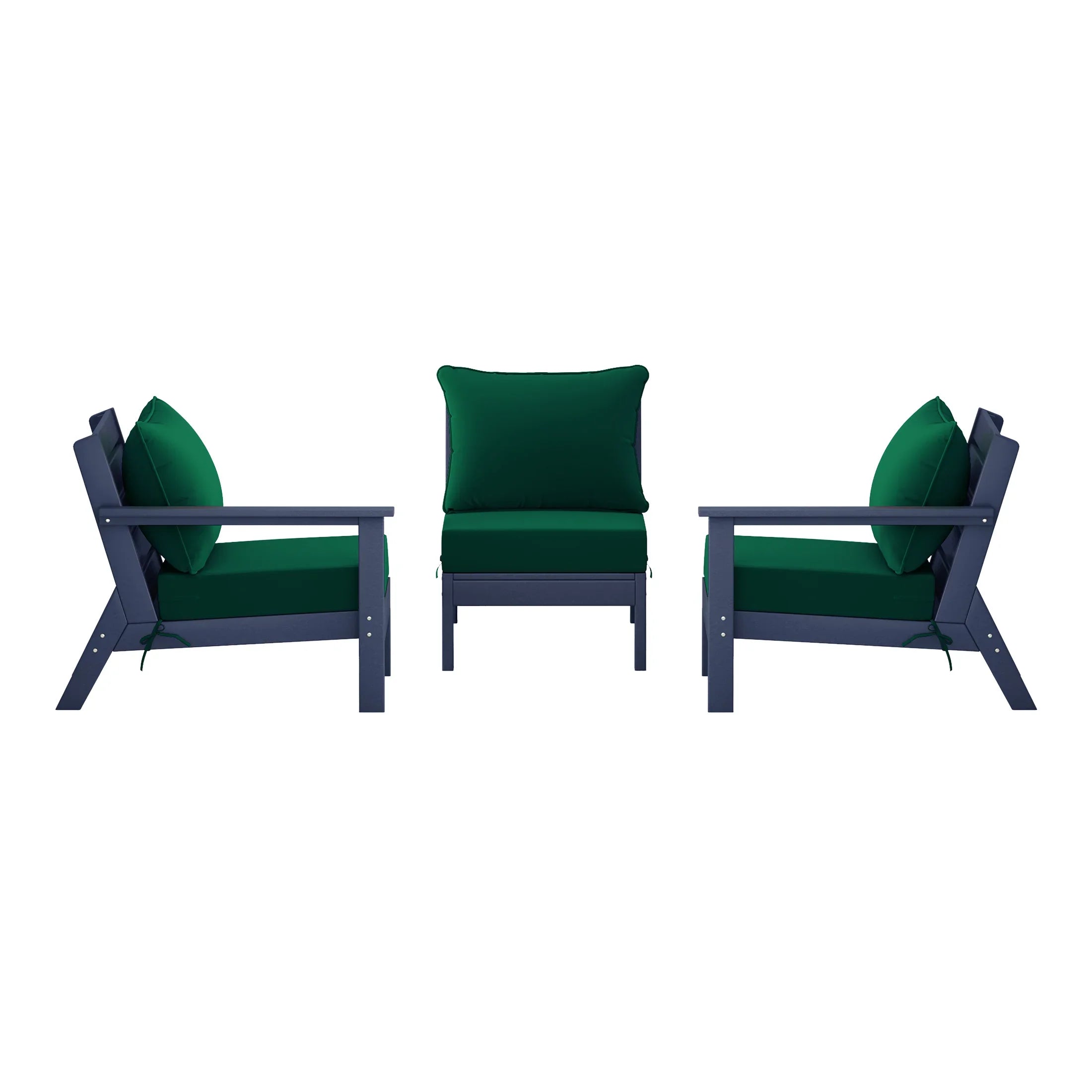 Portsmouth Outdoor Patio HDPE Sectional Sofa with Patio Cushions