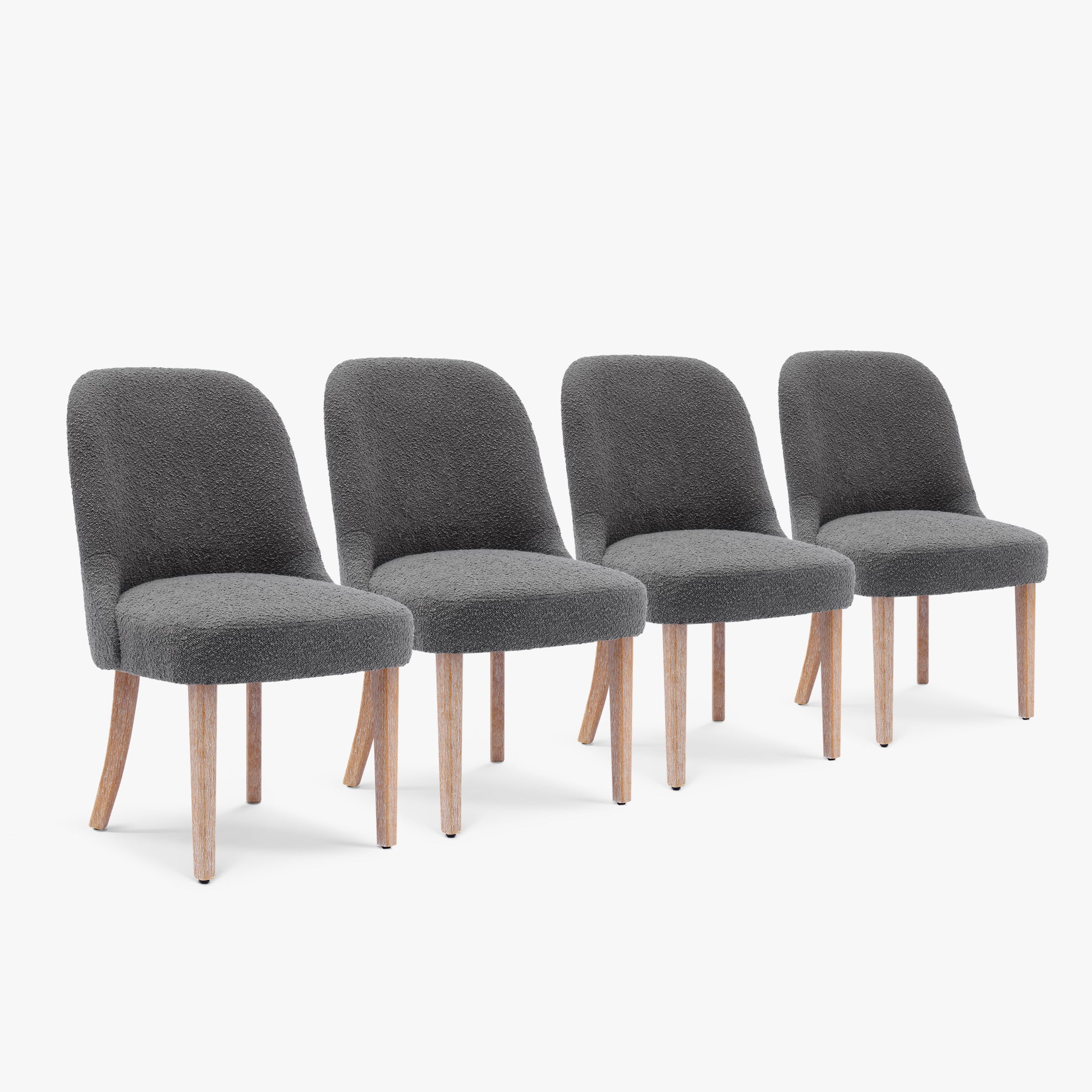 Amélie Mid-Century Modern Upholstered Boucle Dining Chair (Set of 4)