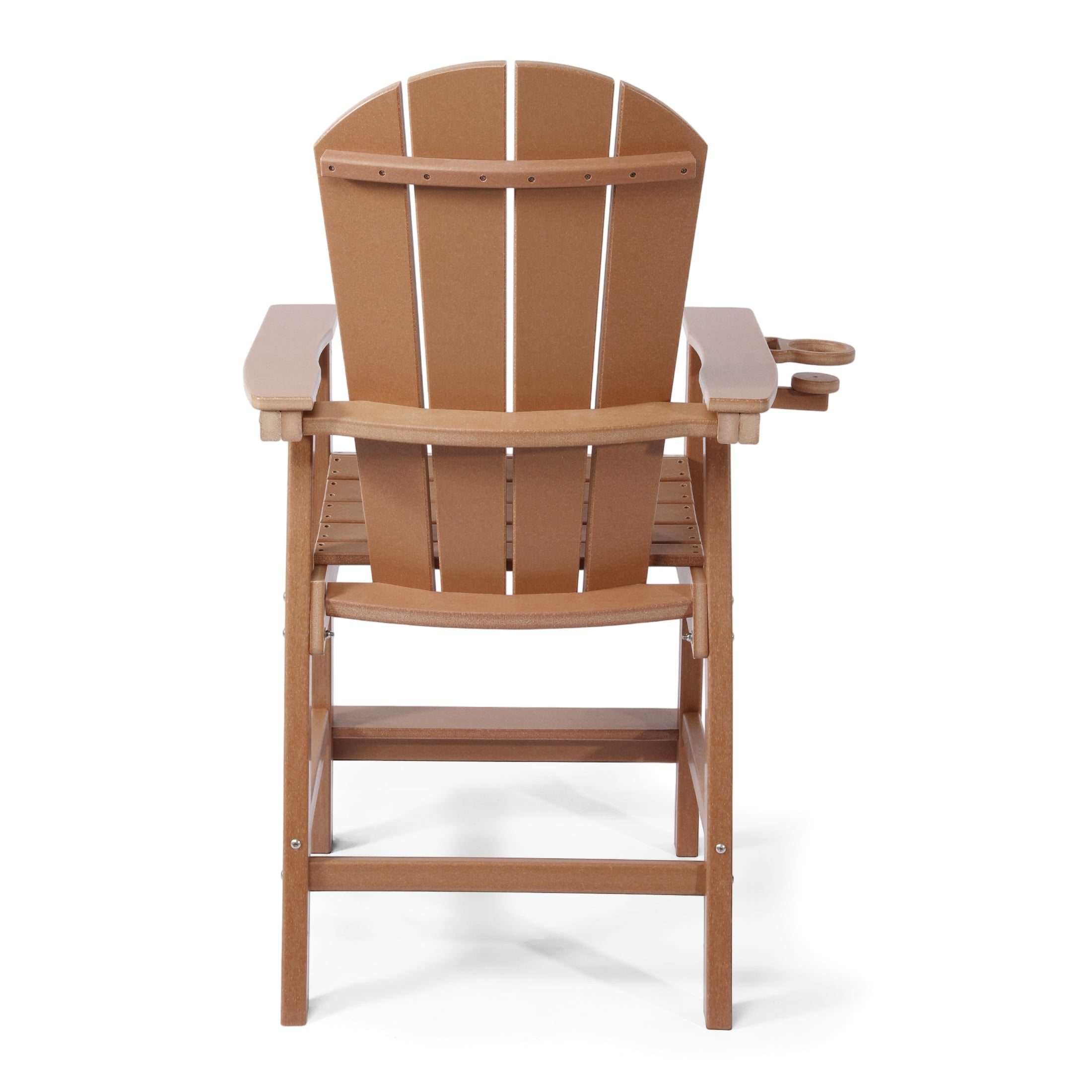 Paradise Outdoor HDPE Tall Adirondack Counter Height Bar Chair With Cup Holder