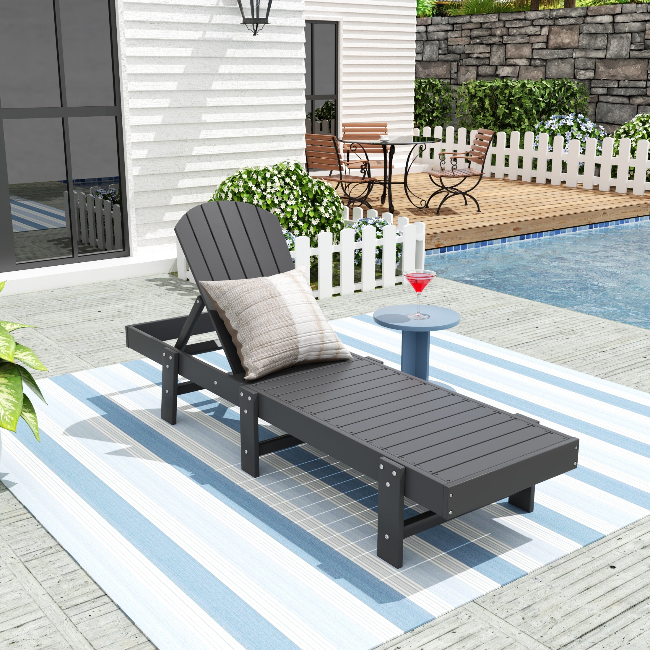 Portside Adirondack Poly Reclining Chaise Lounge