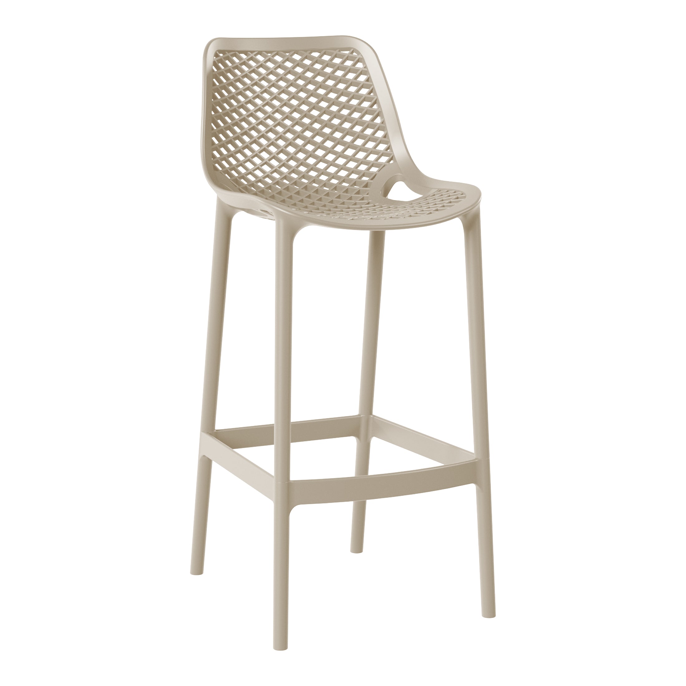 Sunshine 41.75" Outdoor Modern Polypropylene Plastic Patio Bar Height Stools (Set of 2)