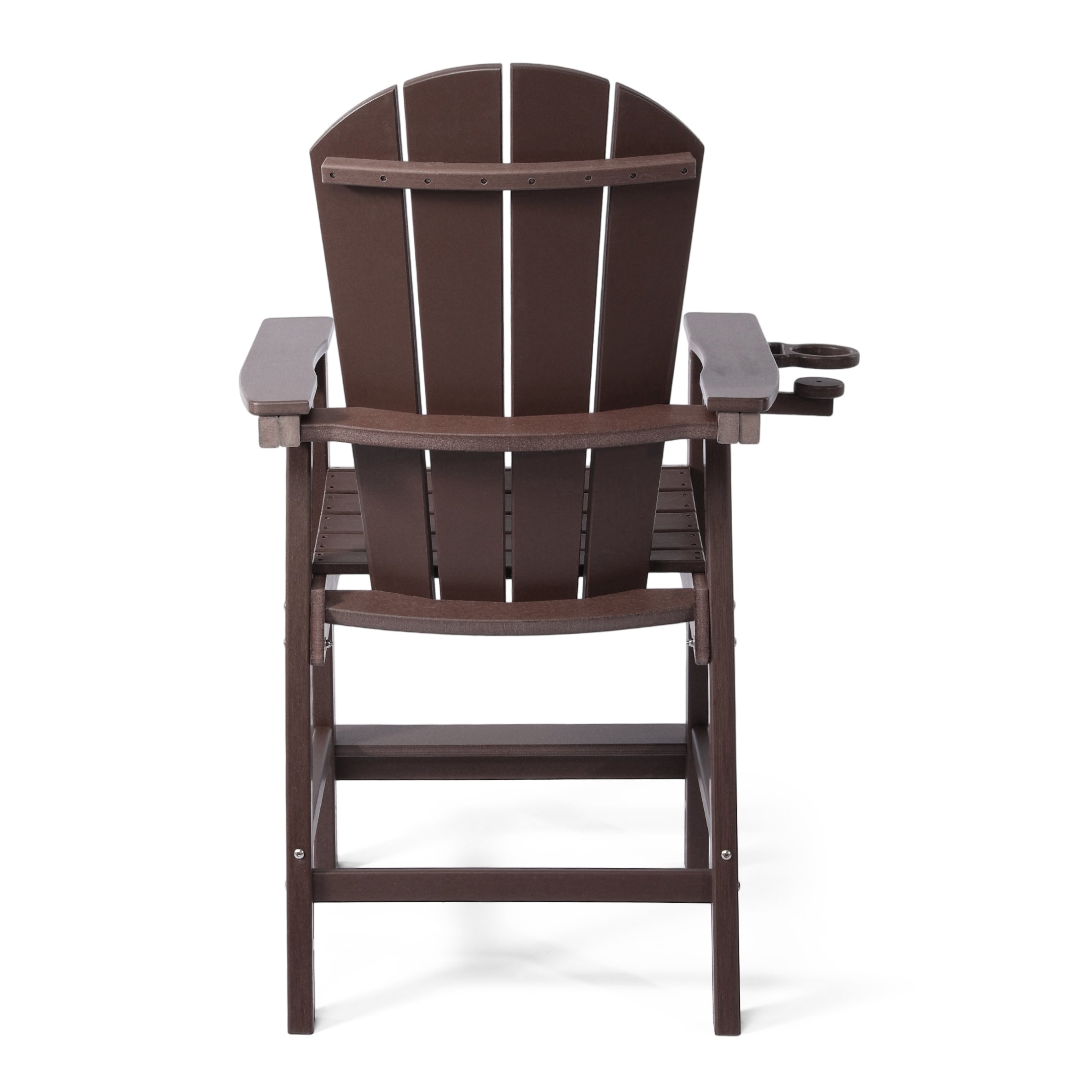 Paradise Outdoor HDPE Tall Adirondack Counter Height Bar Chair With Cup Holder